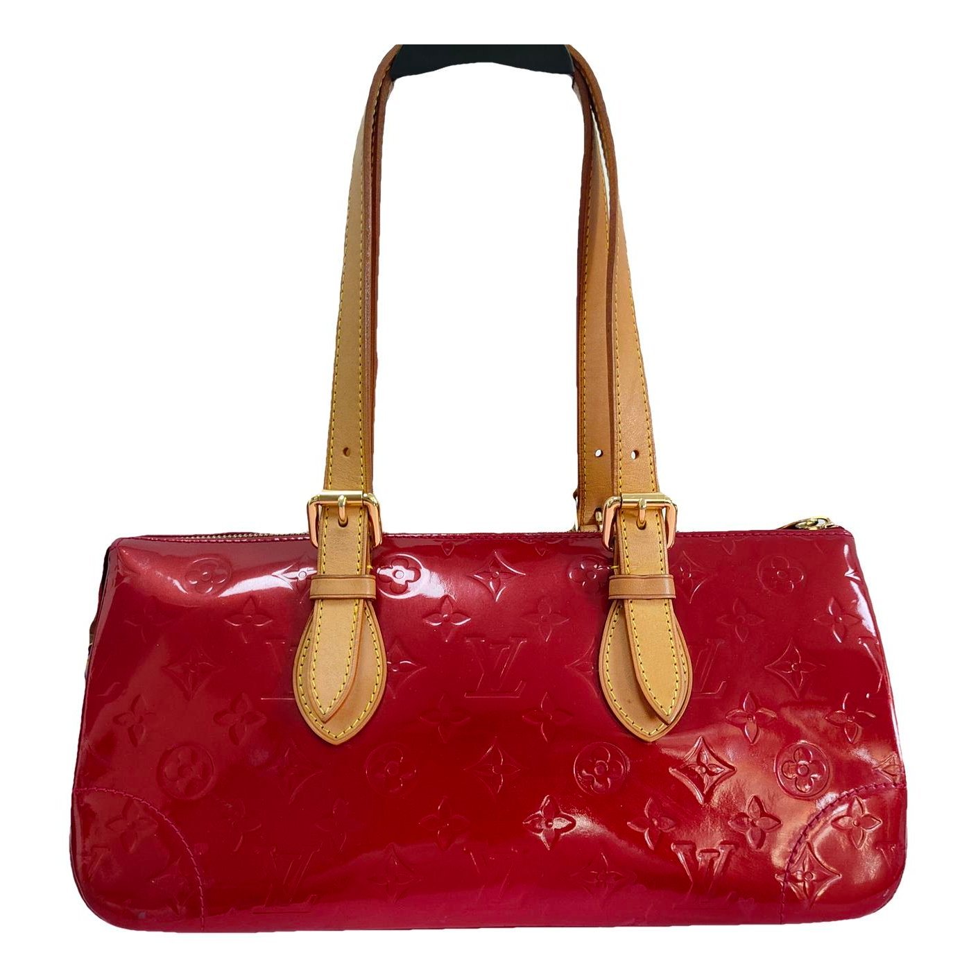Rosewood patent leather handbag