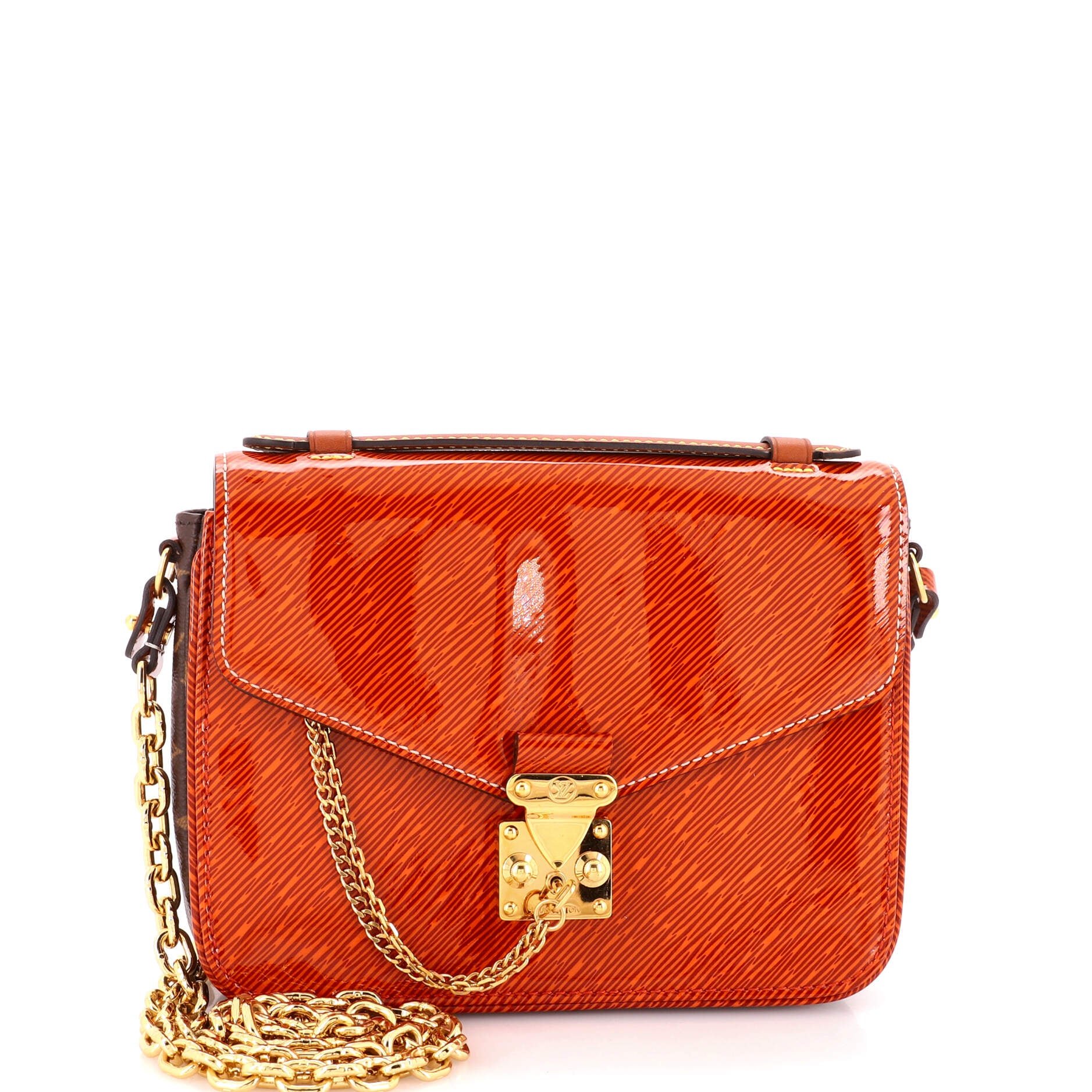 Pochette Metis Shiny Epi Leather with Reverse Monogram Canvas Mini
