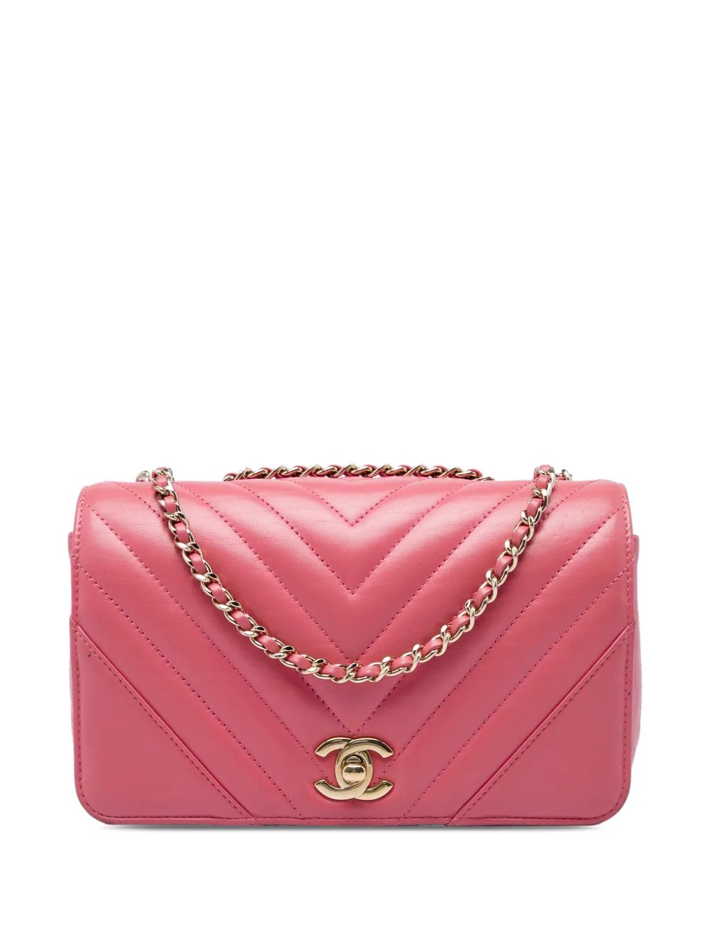 2019 Mini Chevron Calfskin Statement Flap crossbody bag