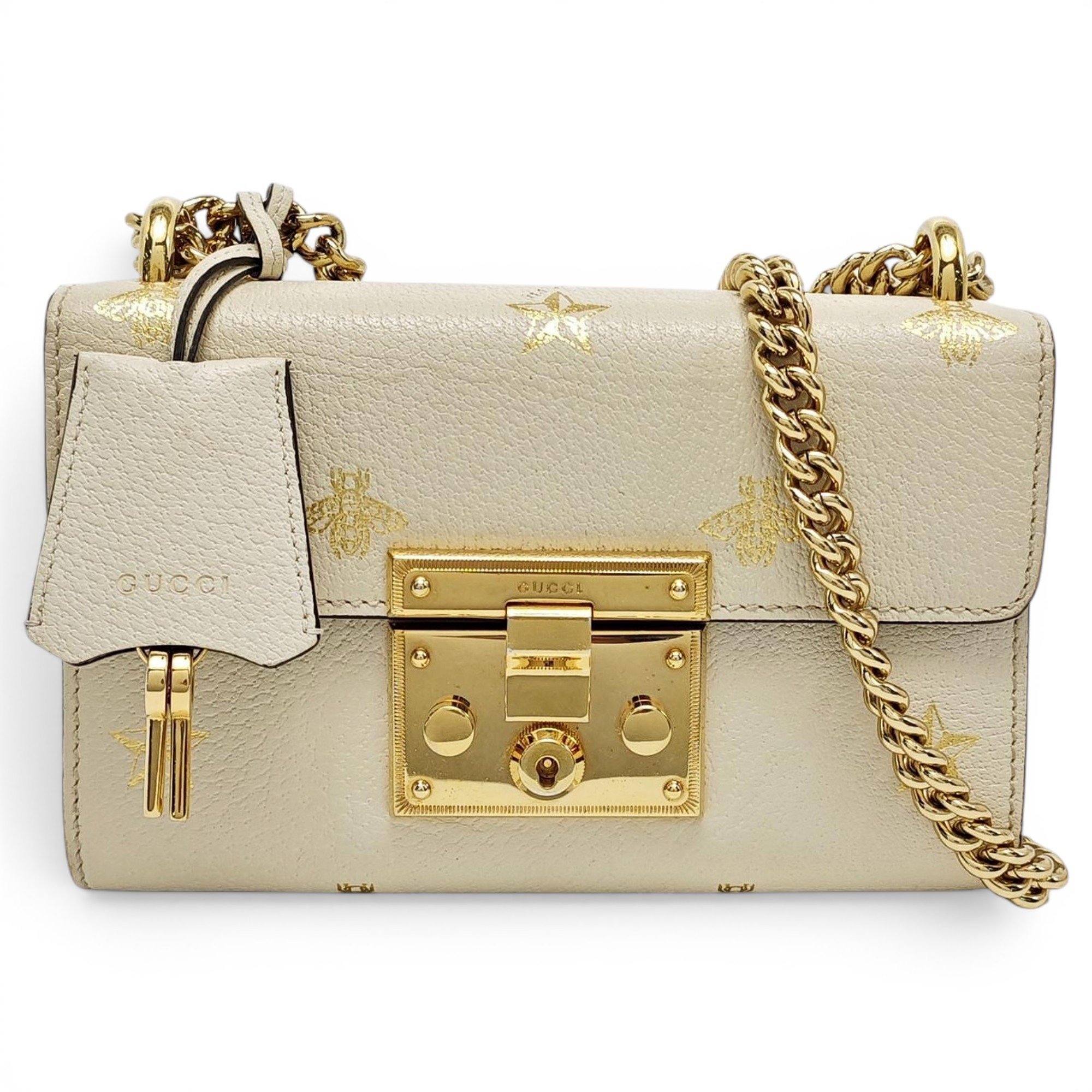 Padlock leather handbag