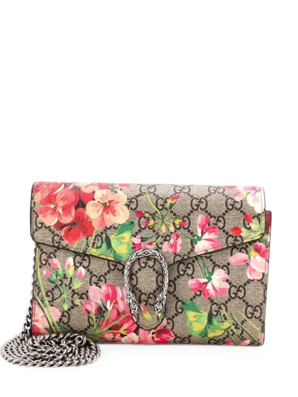 Dionysus Chain Wallet Blooms Print GG Coated Canvas Small crossbody bag