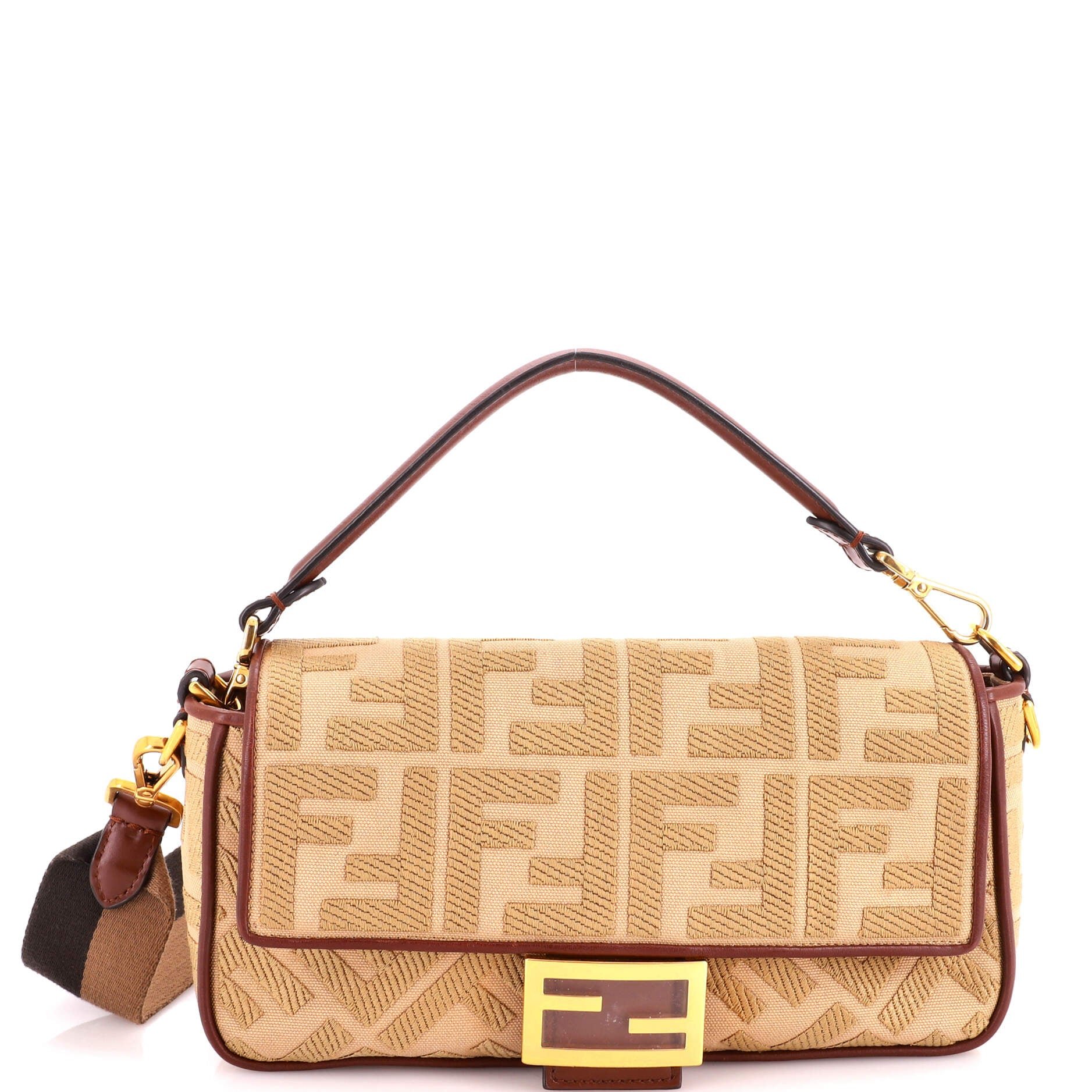 Baguette NM Bag Zucca Embroidered Canvas Medium