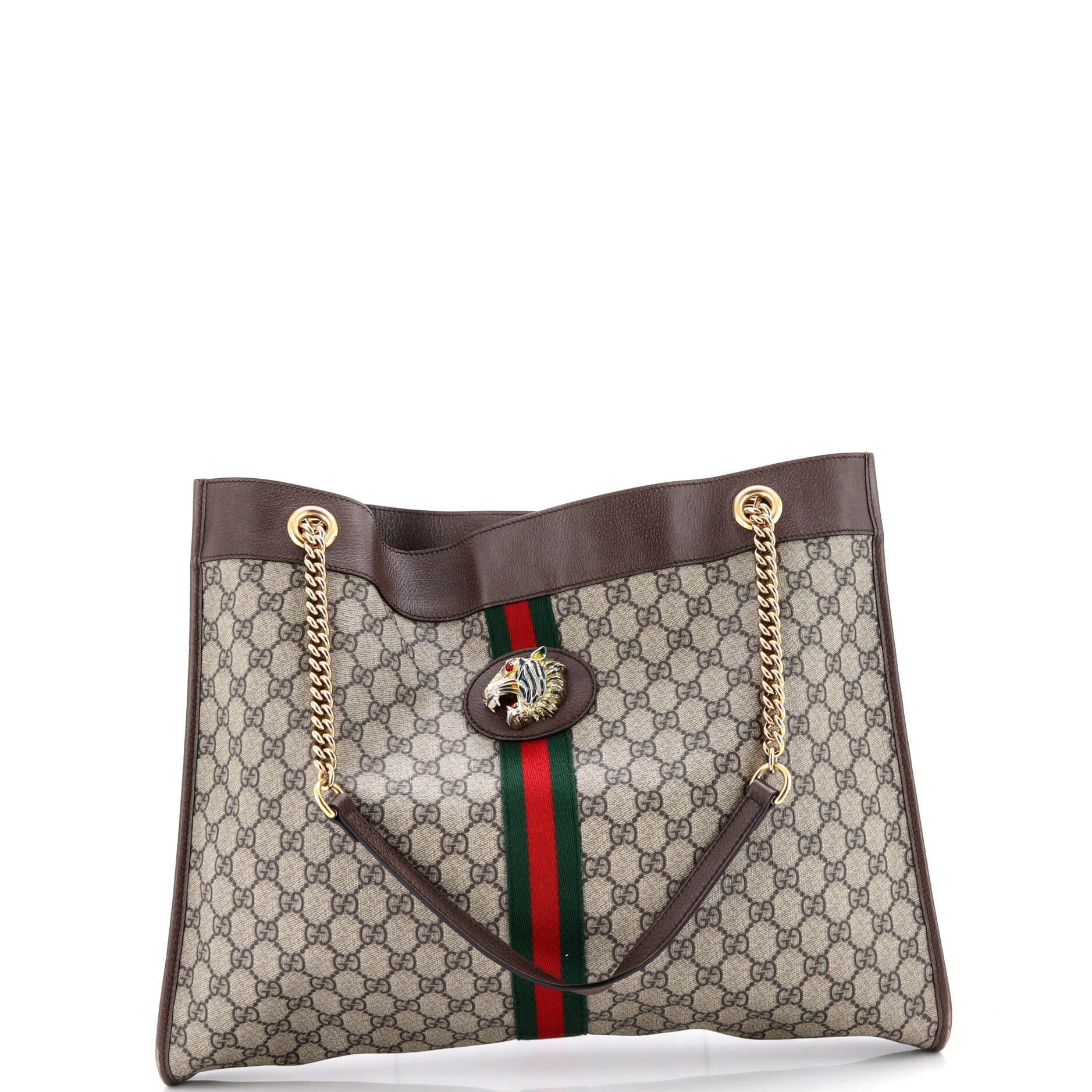 Gucci Rajah Chain Tote GG Coated Canvas Large
