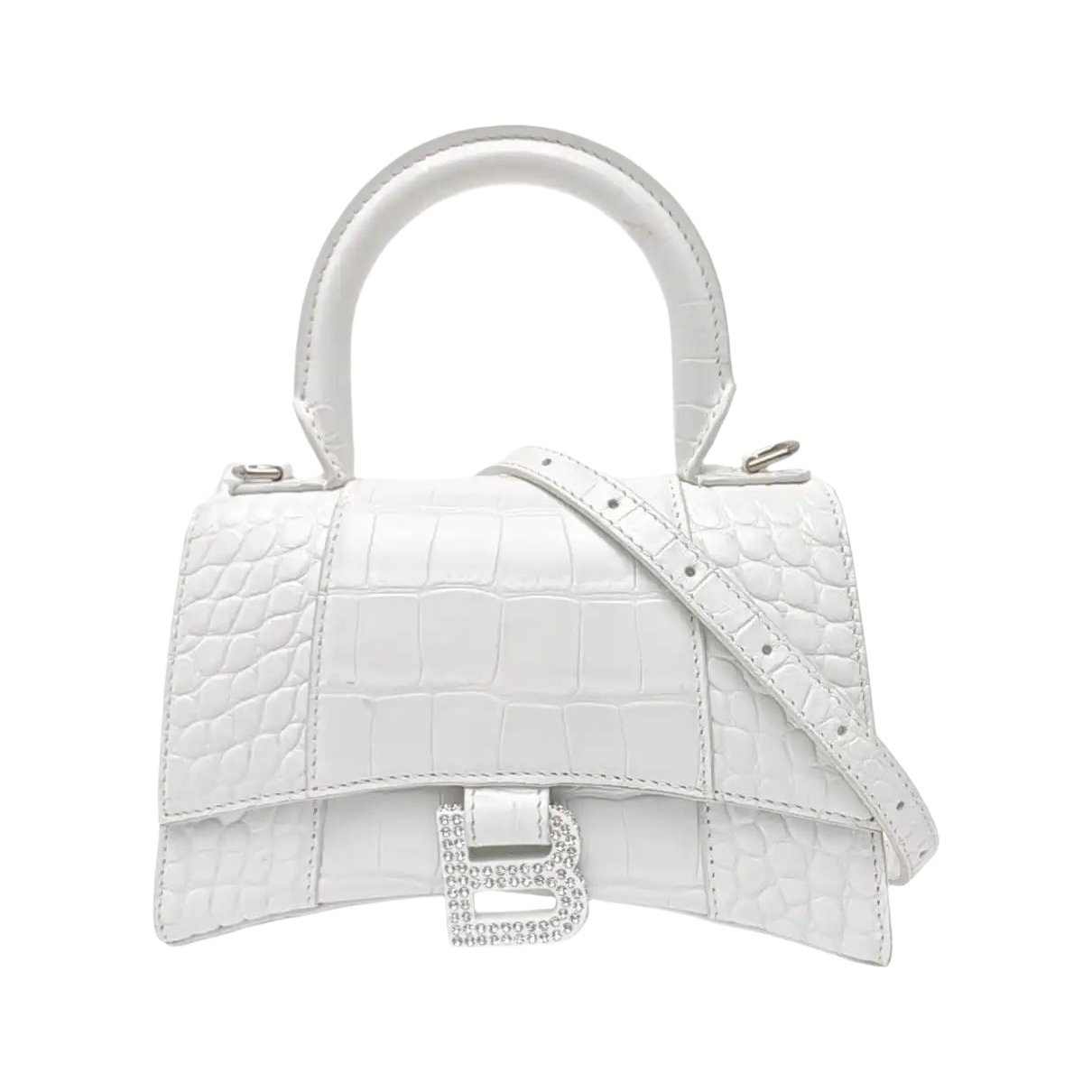 Hourglass leather handbag