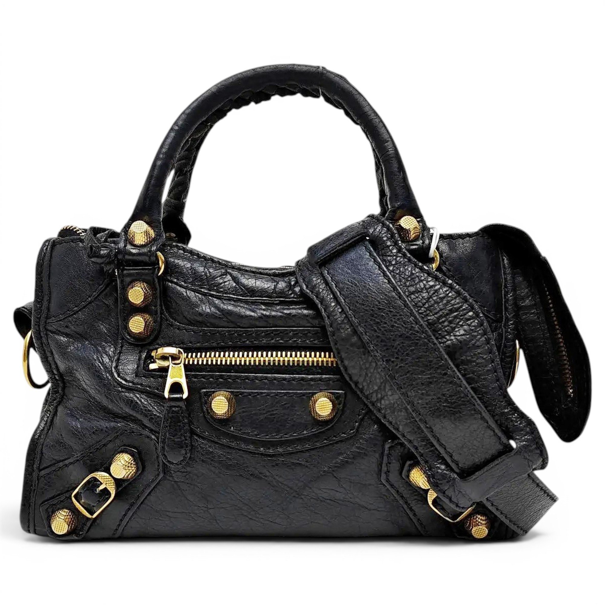 City leather handbag