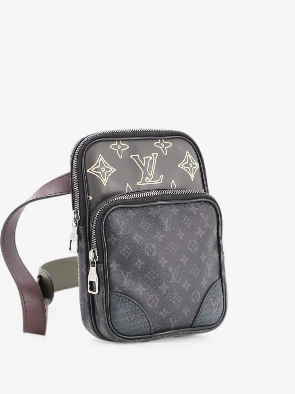 Amazone Sling Bag Patchwork Monogram Eclipse Canvas and Printed Leather backpack