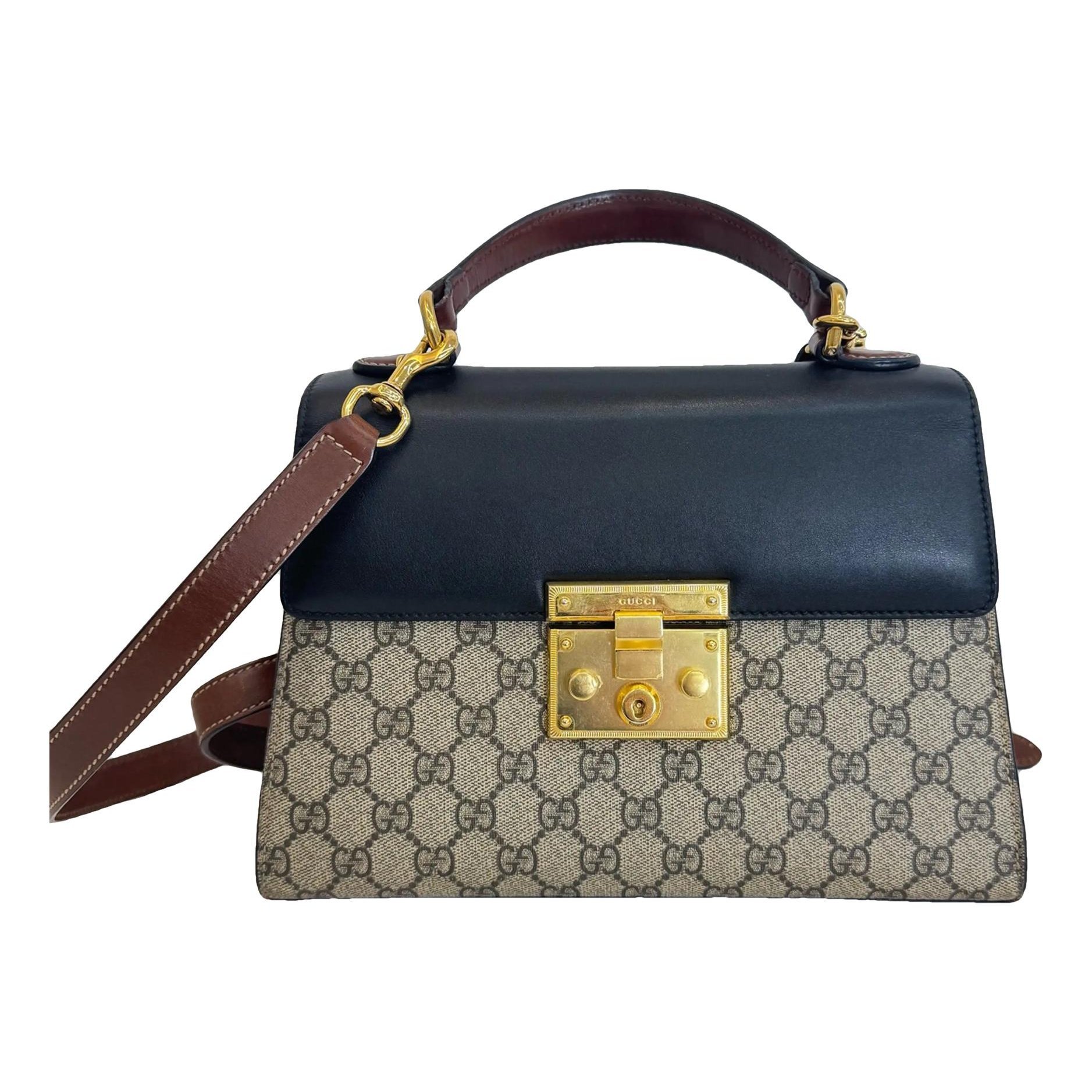 Padlock leather handbag