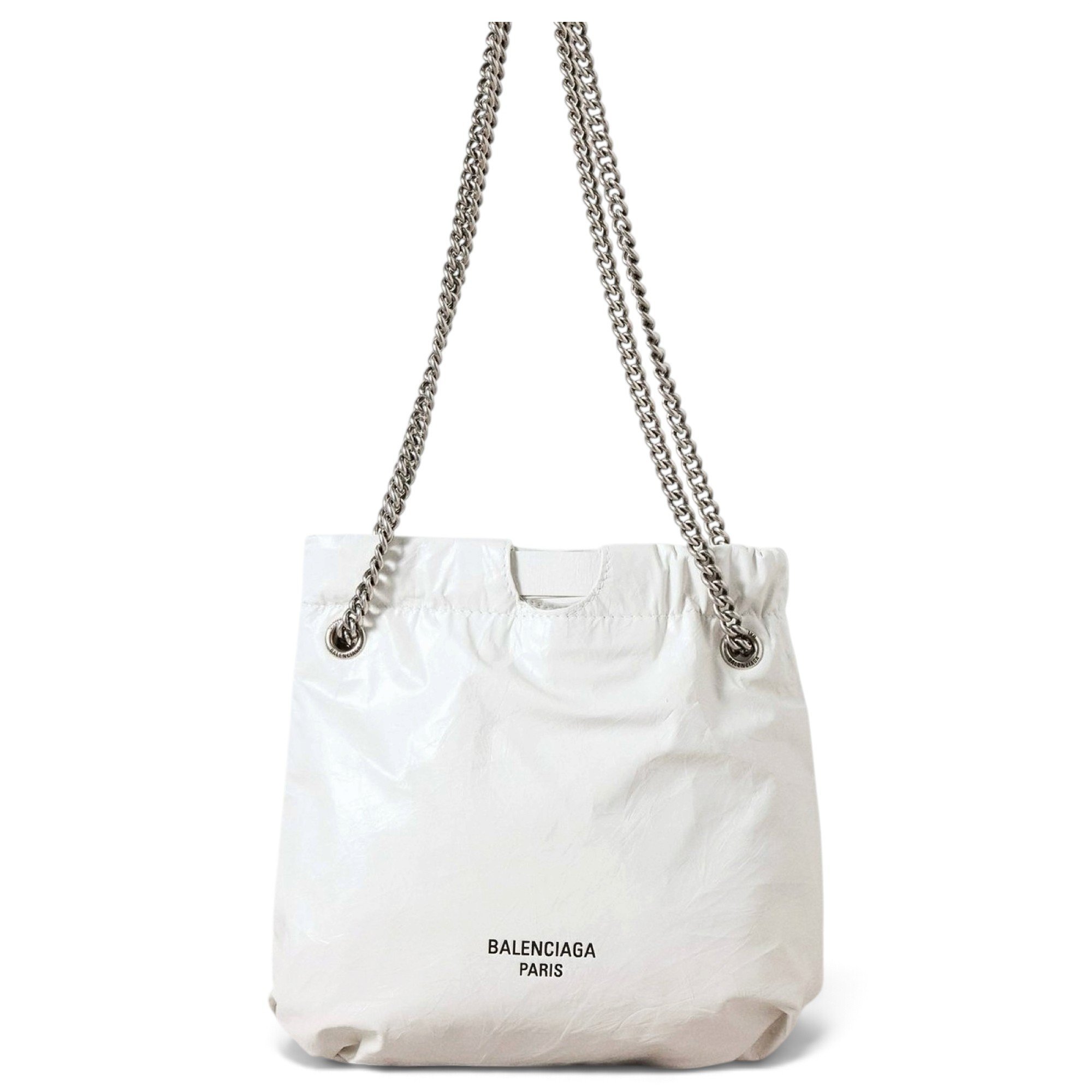 Crush leather handbag