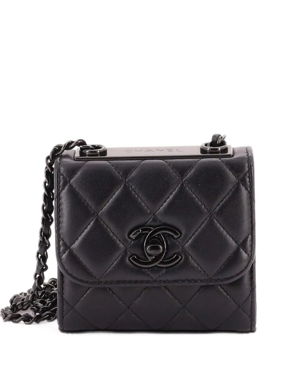 So Black Trendy CC Clutch with Chain Quilted Lambskin Small shoulder bag