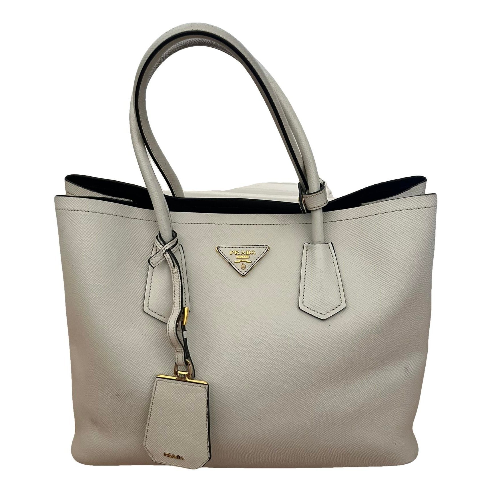 Double leather handbag