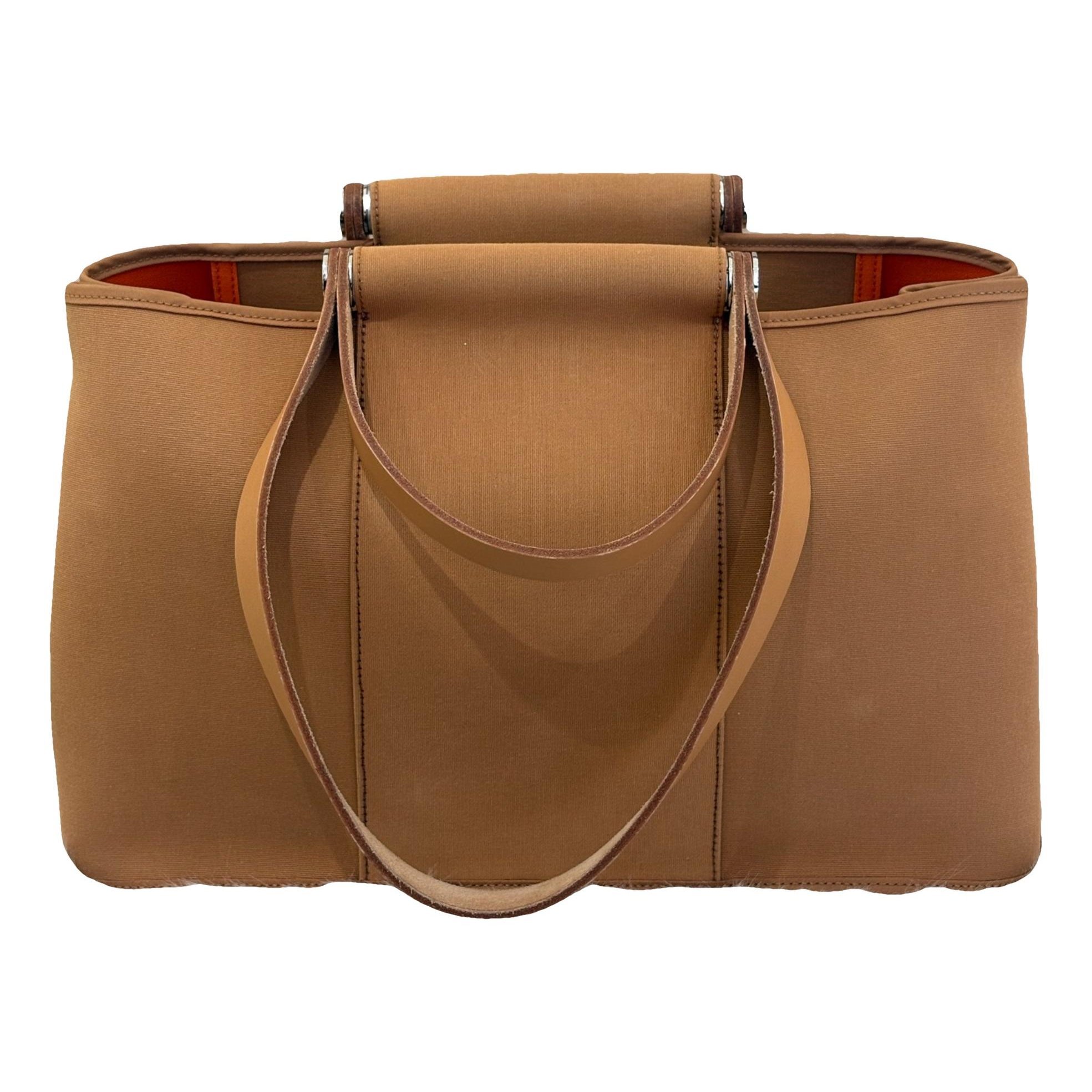 Hermes Caravane Handbag Fauve Toile Officier Canvas