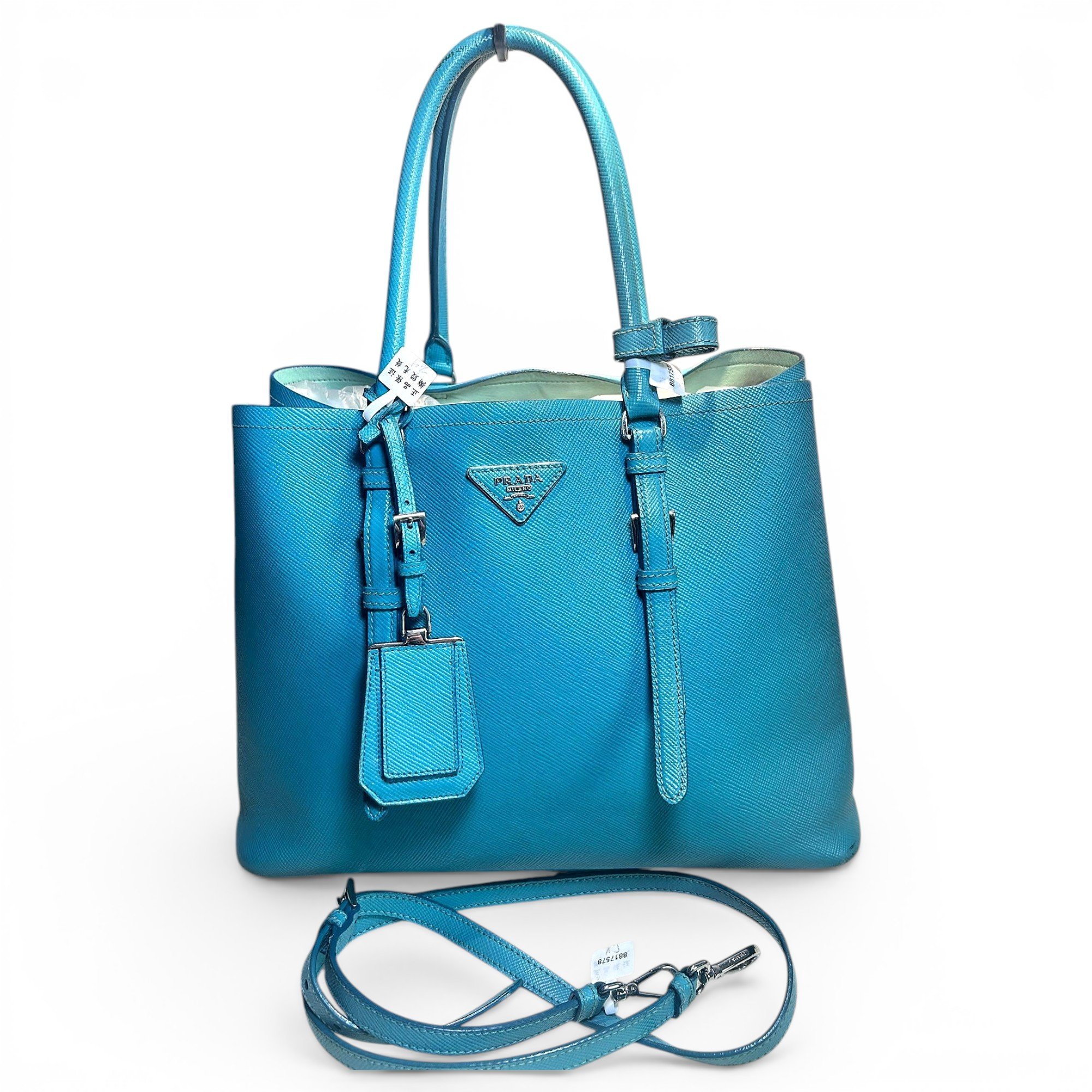 Double leather handbag