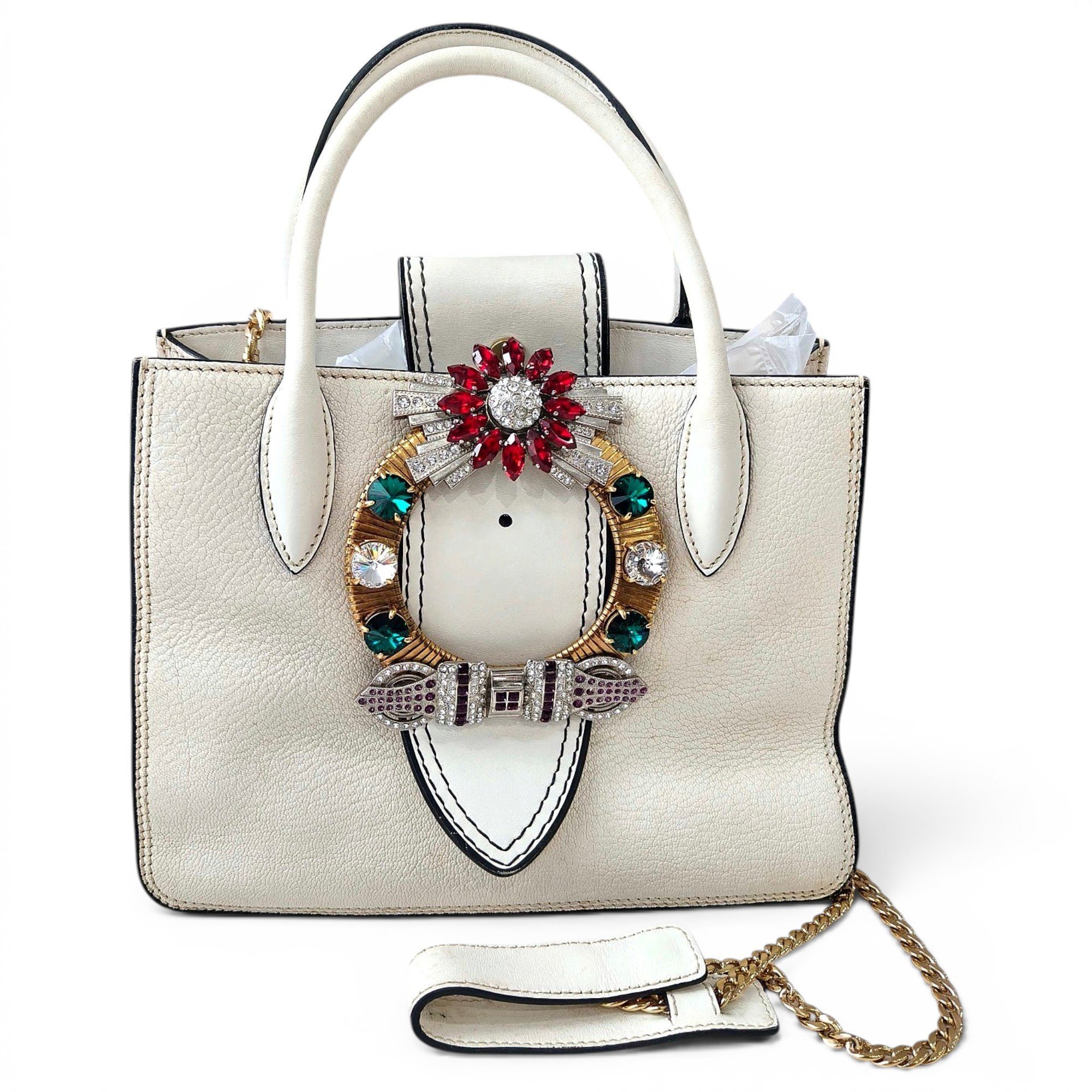 Miu Lady leather handbag
