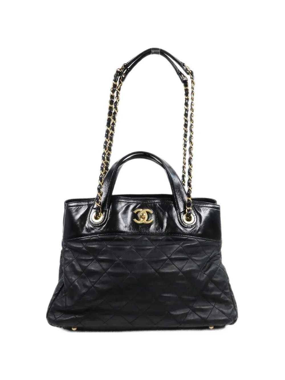 quilted CC turn-lock tote bag