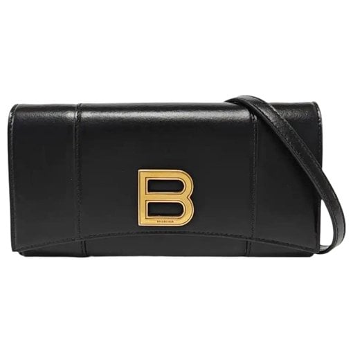 Hourglass leather crossbody bag