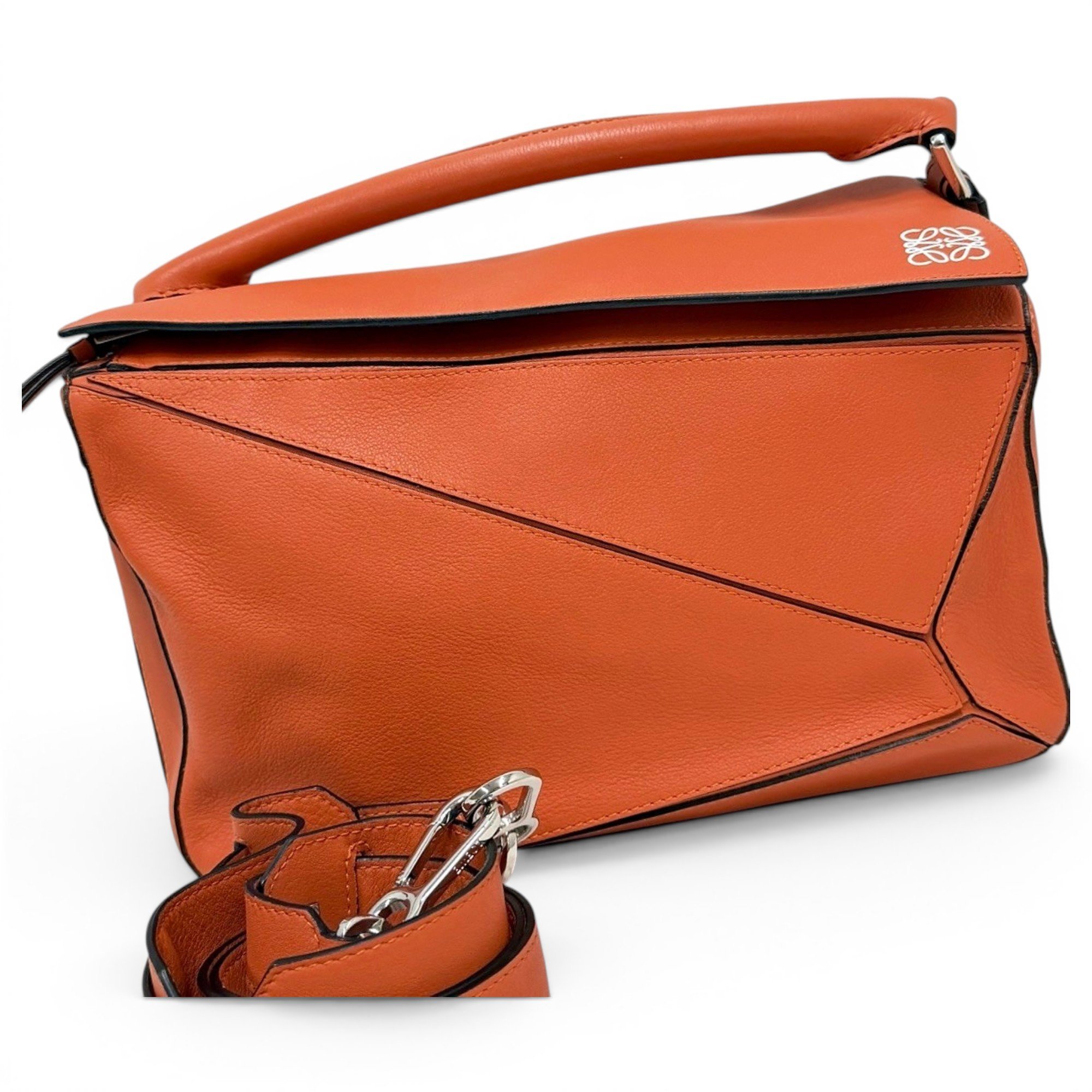 Puzzle leather handbag