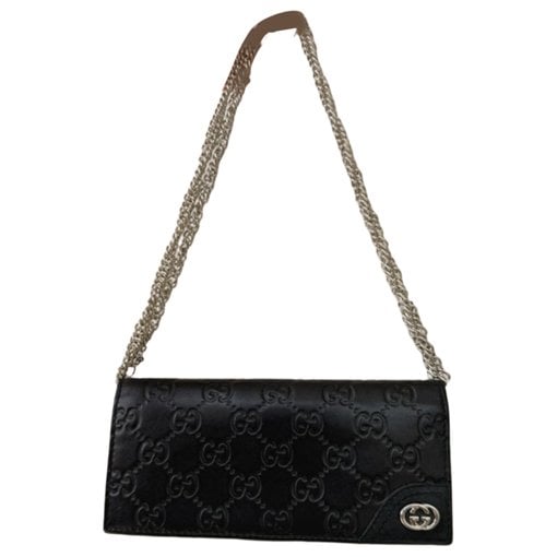 Leather clutch bag