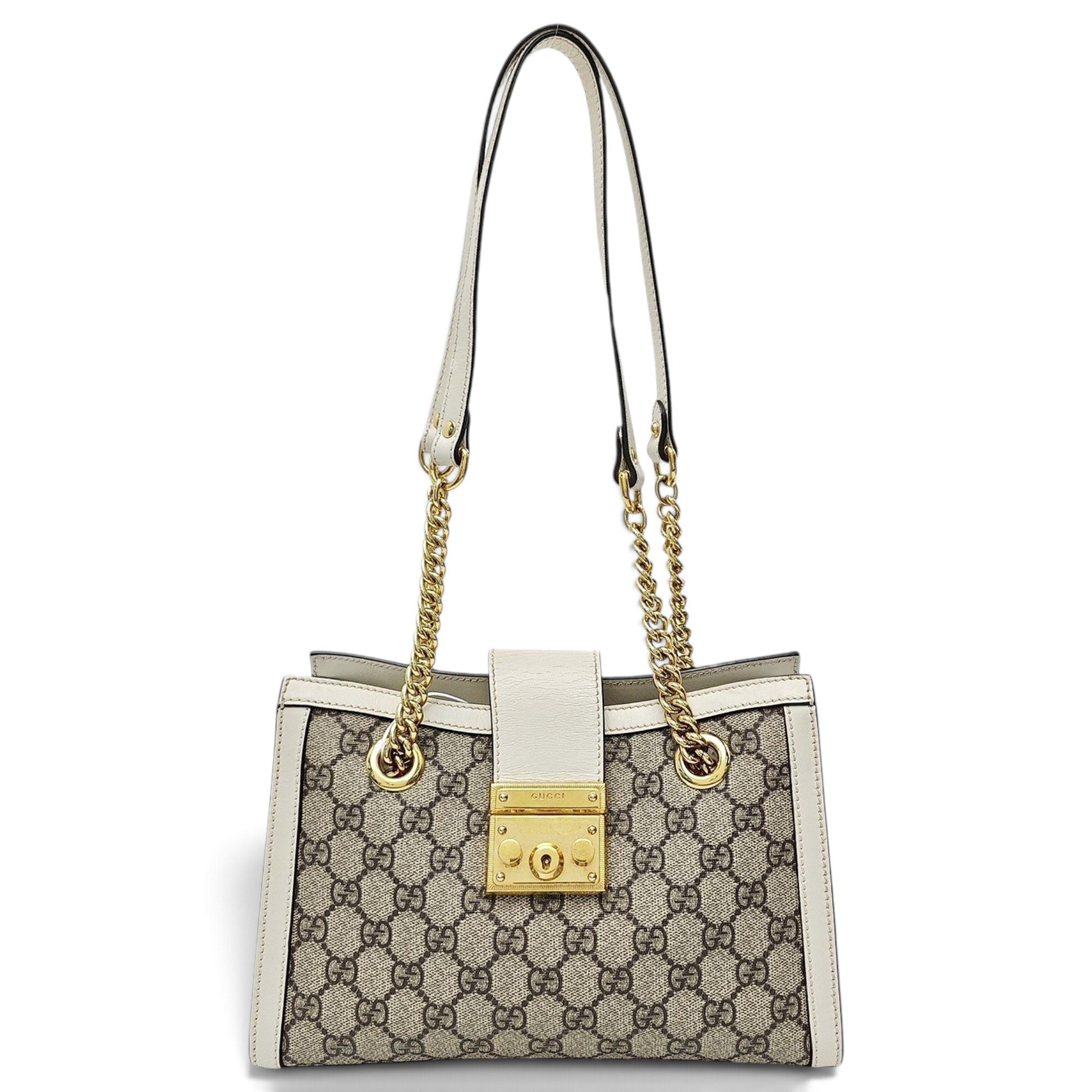 Padlock leather handbag