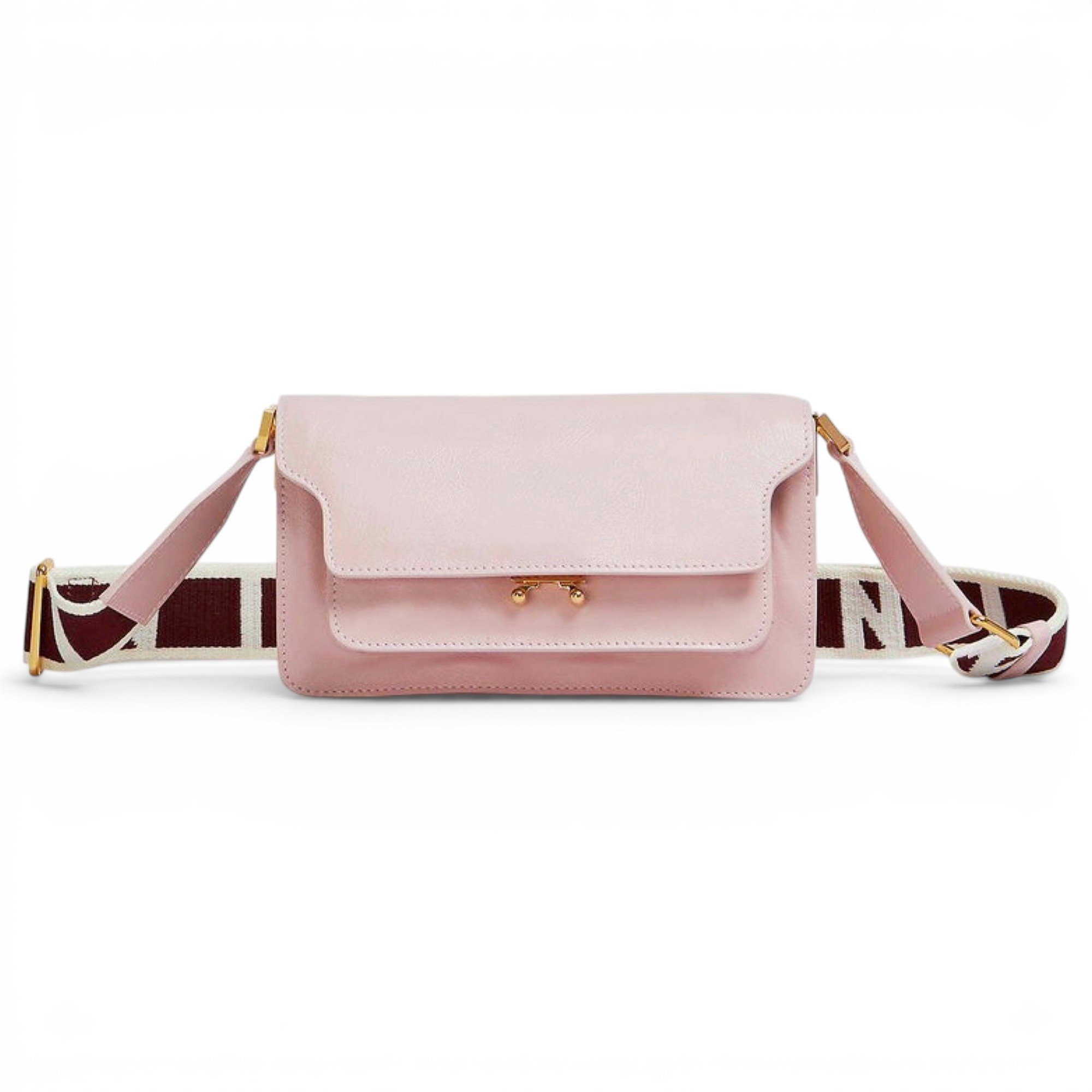 Trunk leather crossbody bag