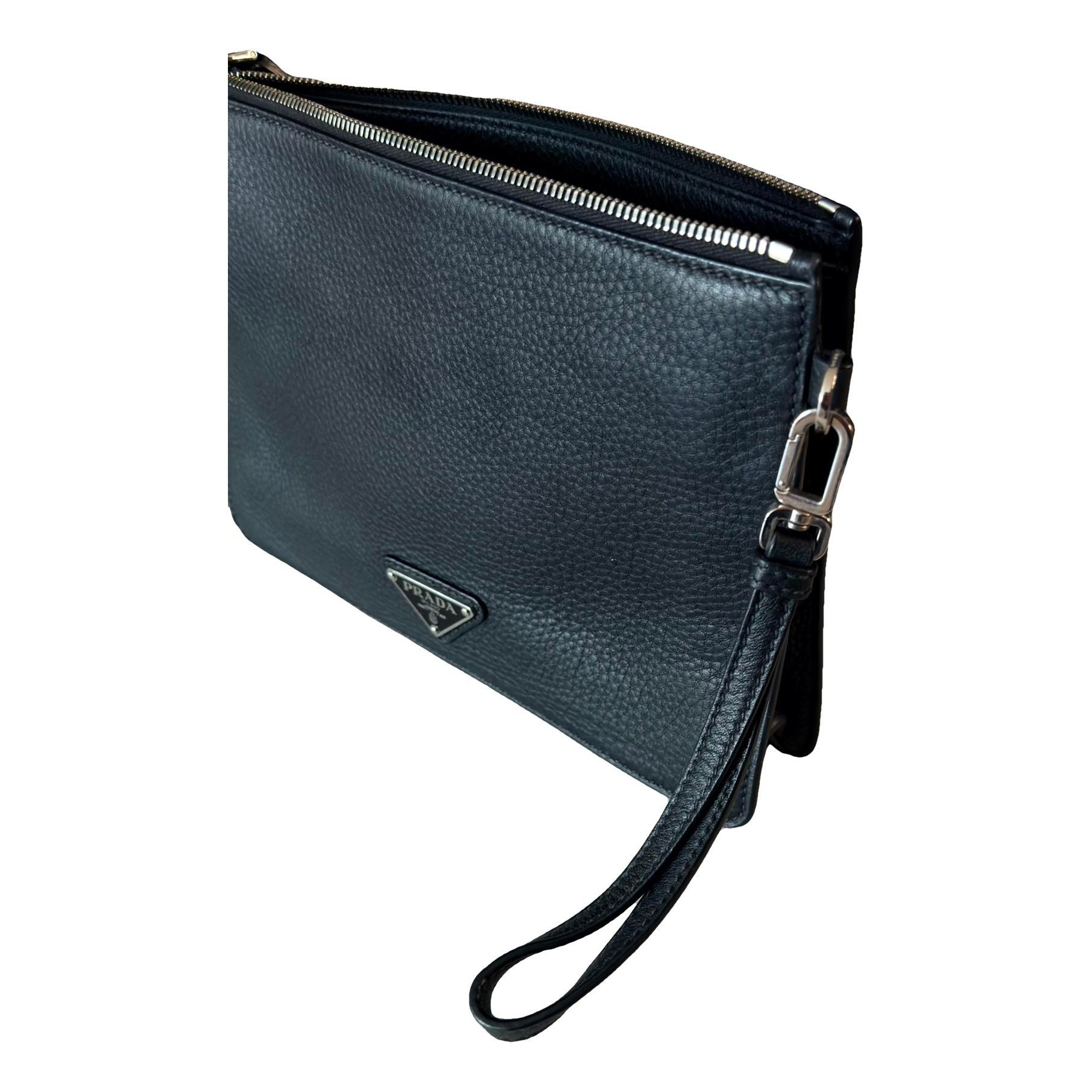 Leather clutch bag