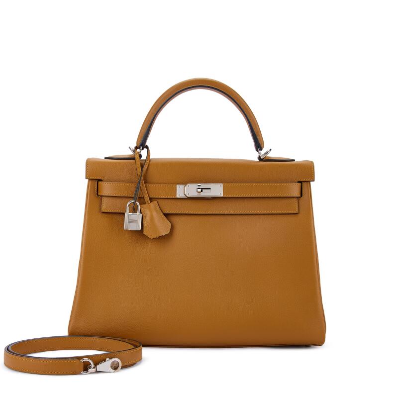 Hermes Kraft Evercolor Kelly 32 Retourne Palladium Hardware, 2020