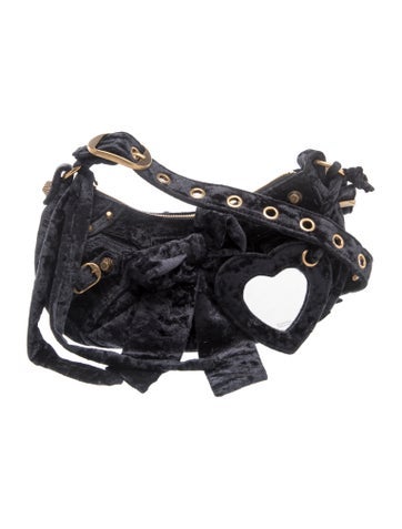 Balenciaga Velvet Le Cagole XS Crushed Velvet Shoulder Bag