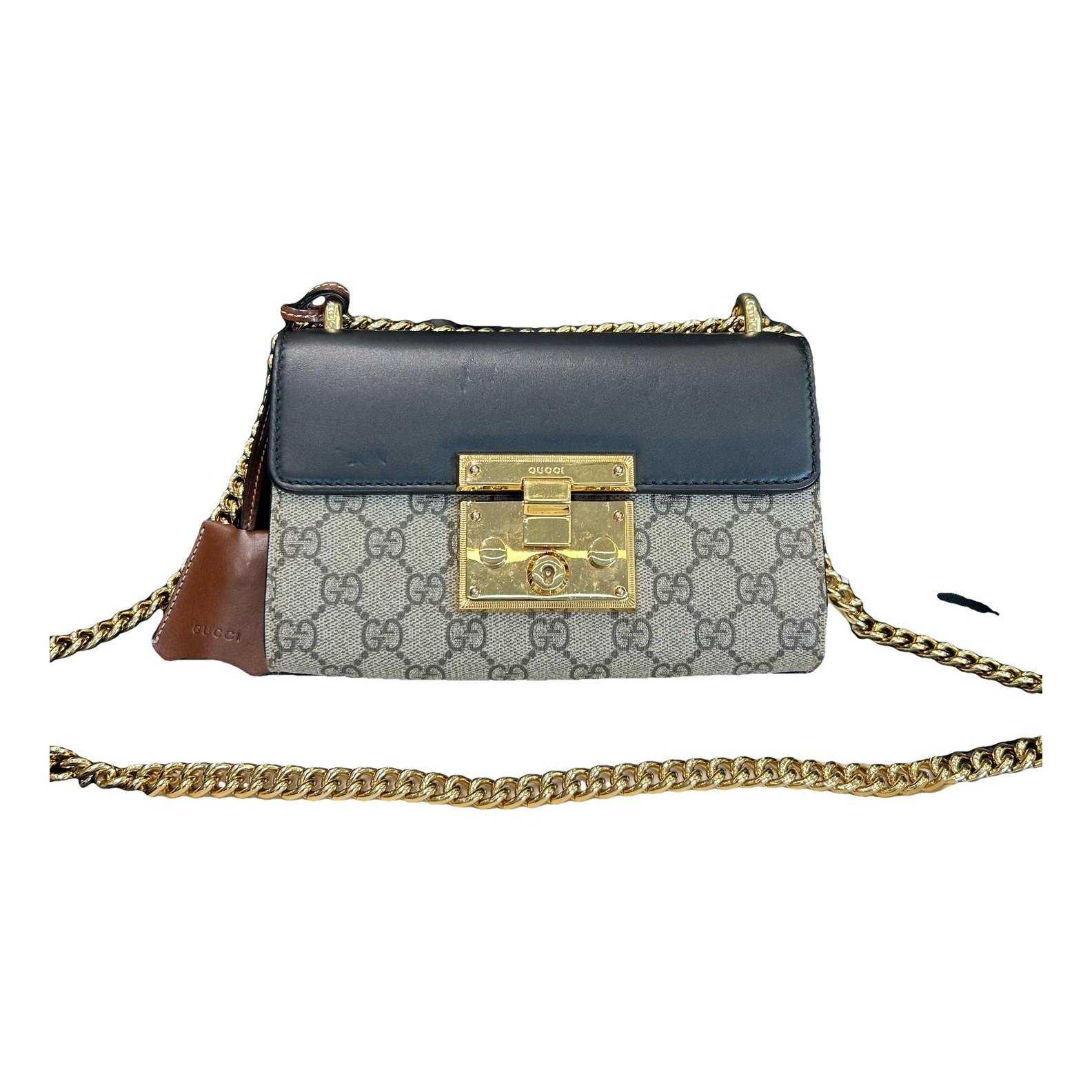 Padlock leather handbag