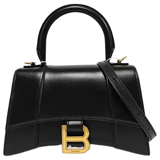 Hourglass leather handbag