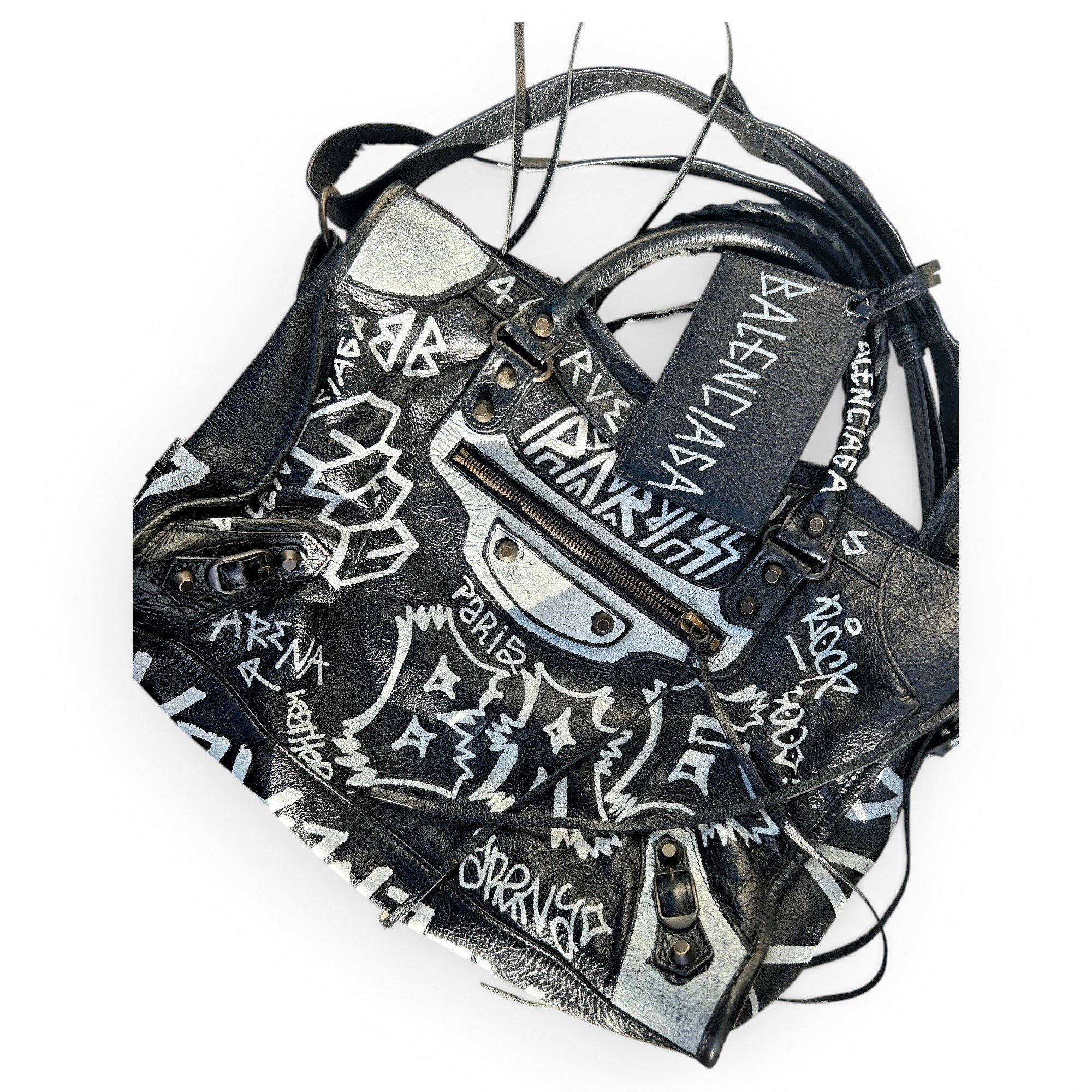 City leather handbag
