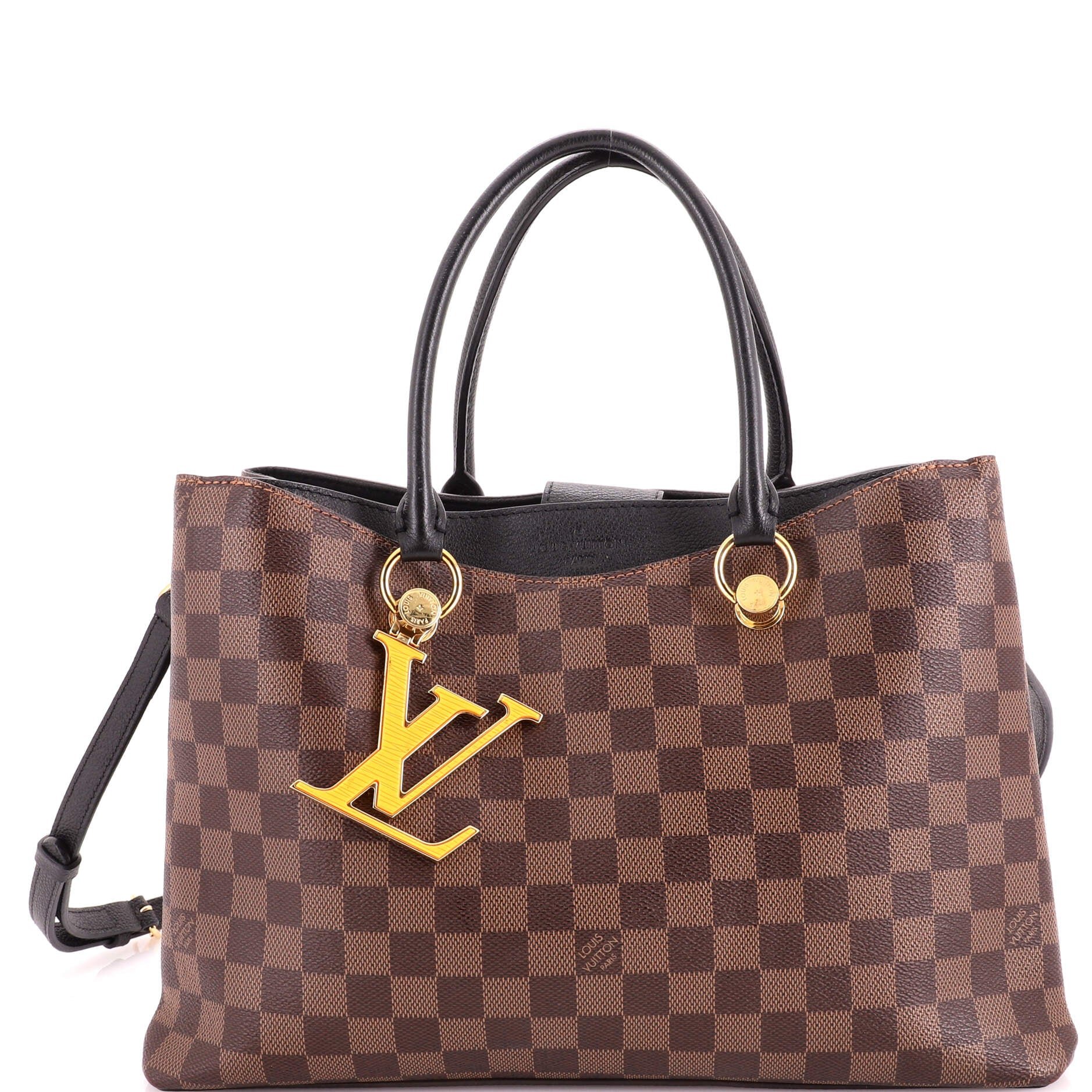 LV Riverside Handbag Damier with Leather