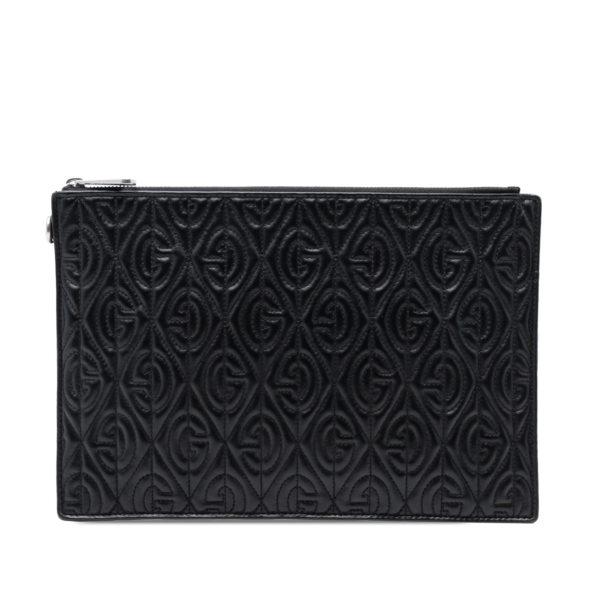 Leather clutch bag