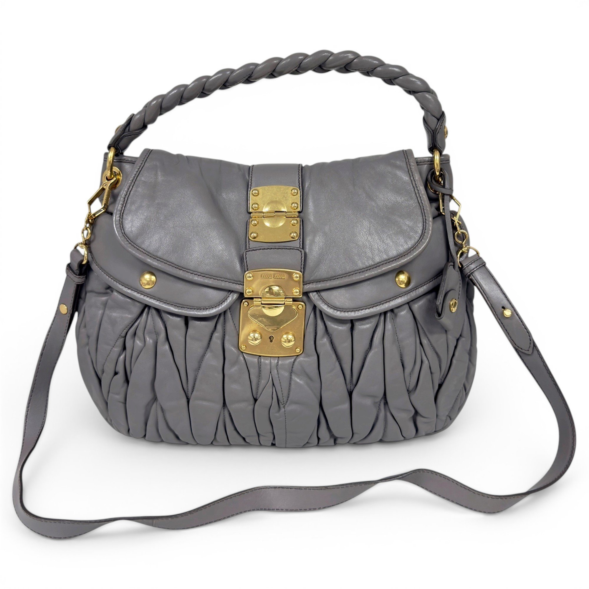 Coffer leather handbag