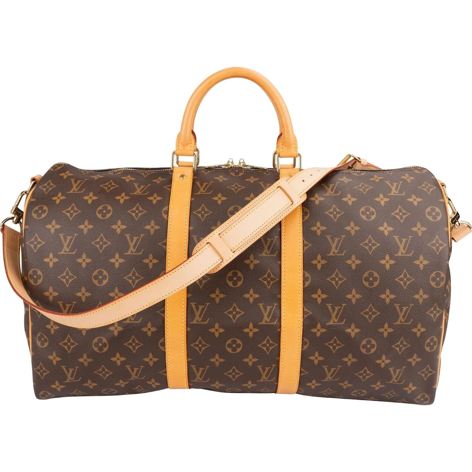 Louis Vuitton Keepall leather travel bag
