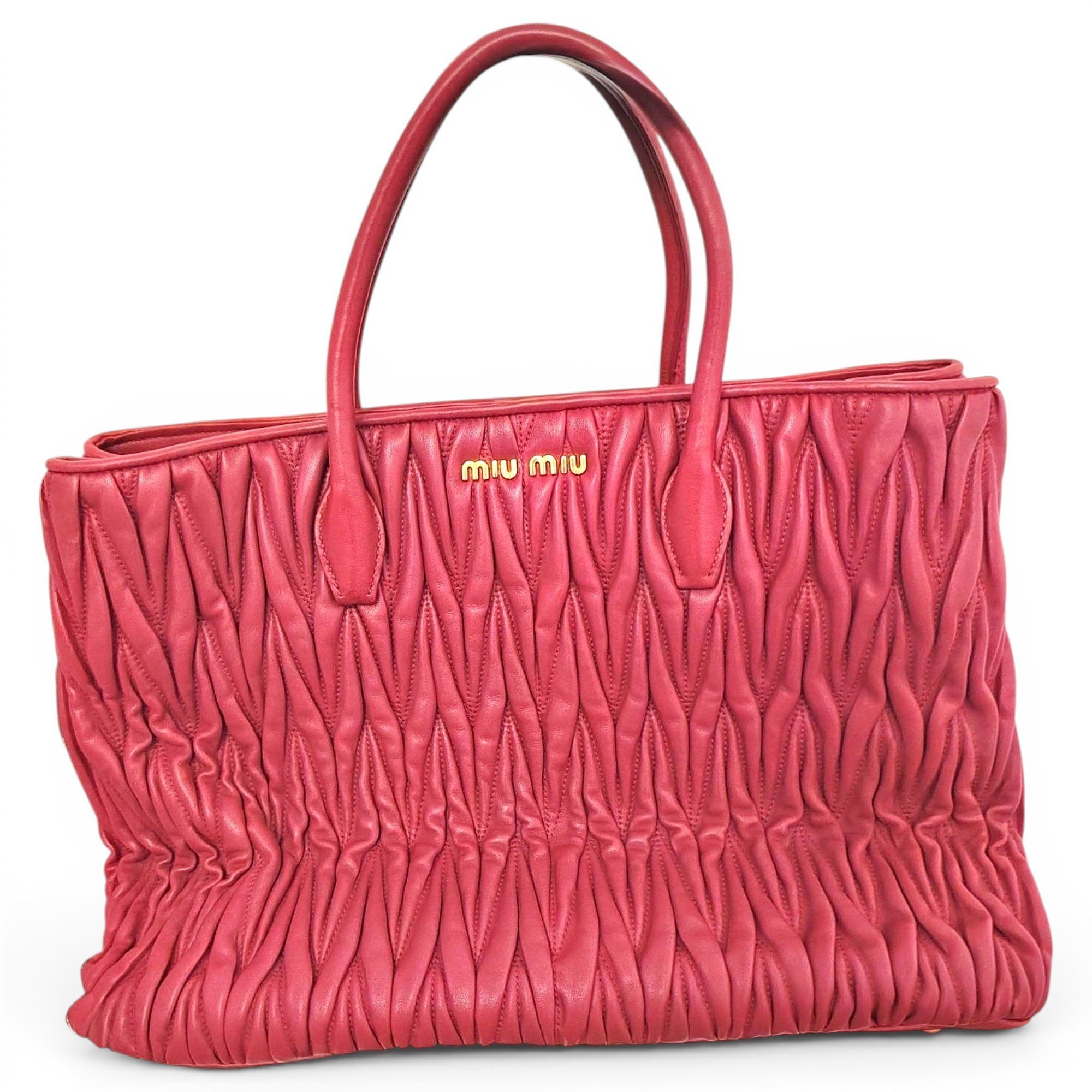 Miu Miu Matelassé leather tote