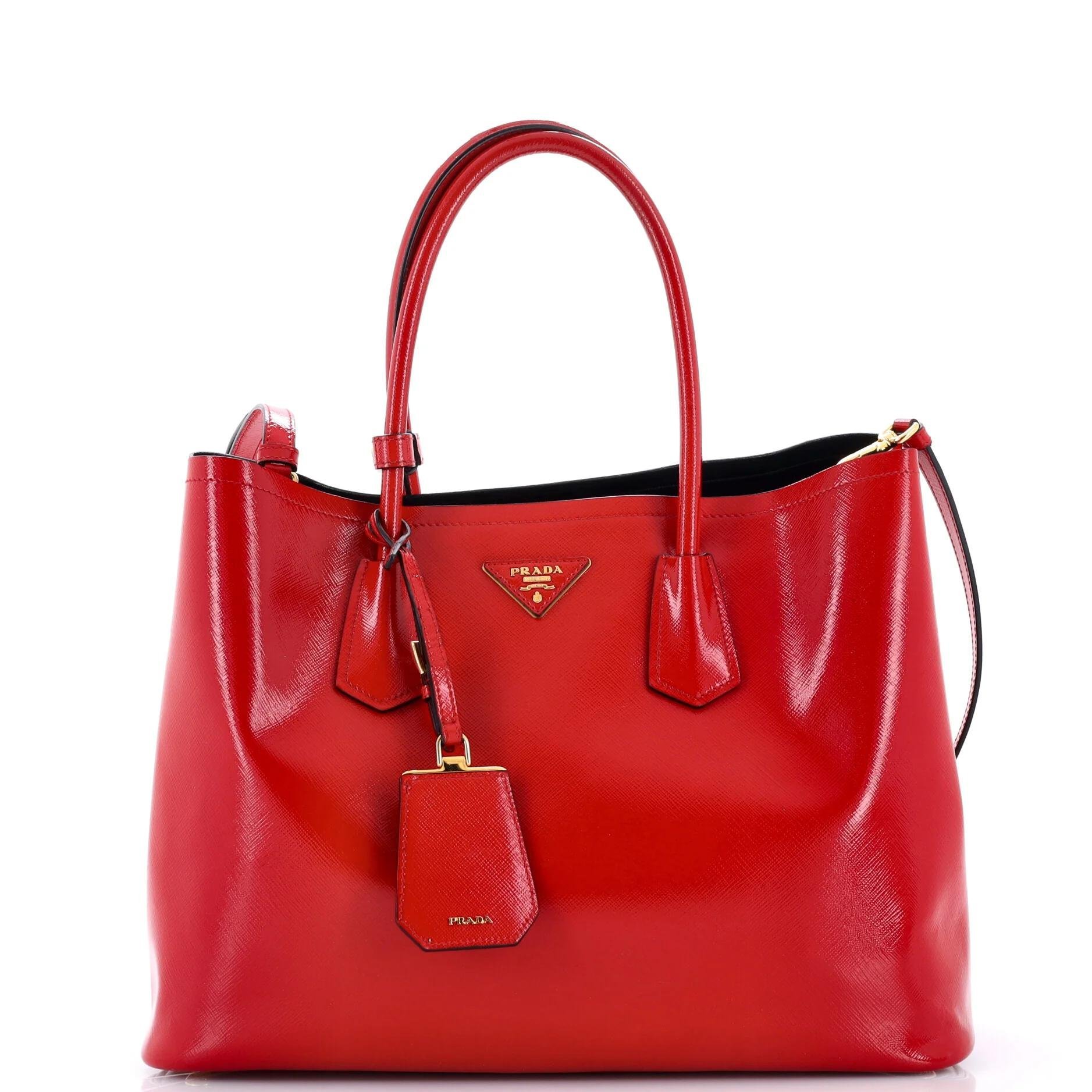 Double patent leather tote
