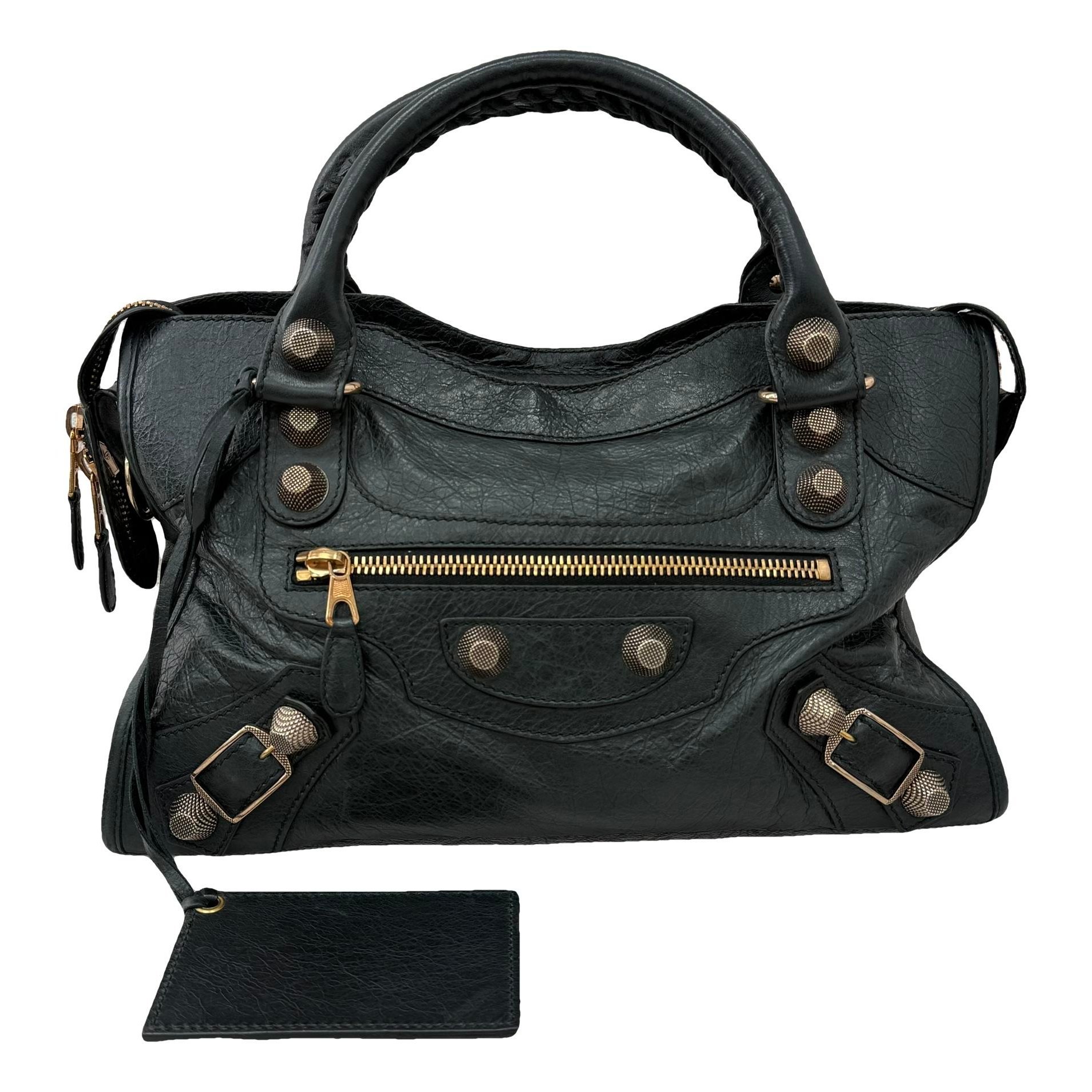 City leather handbag