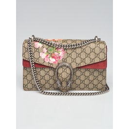 Gucci Gucci Beige/Pink GG Supreme Blooms Coated Canvas Small Dionysus Shoulder Bag	