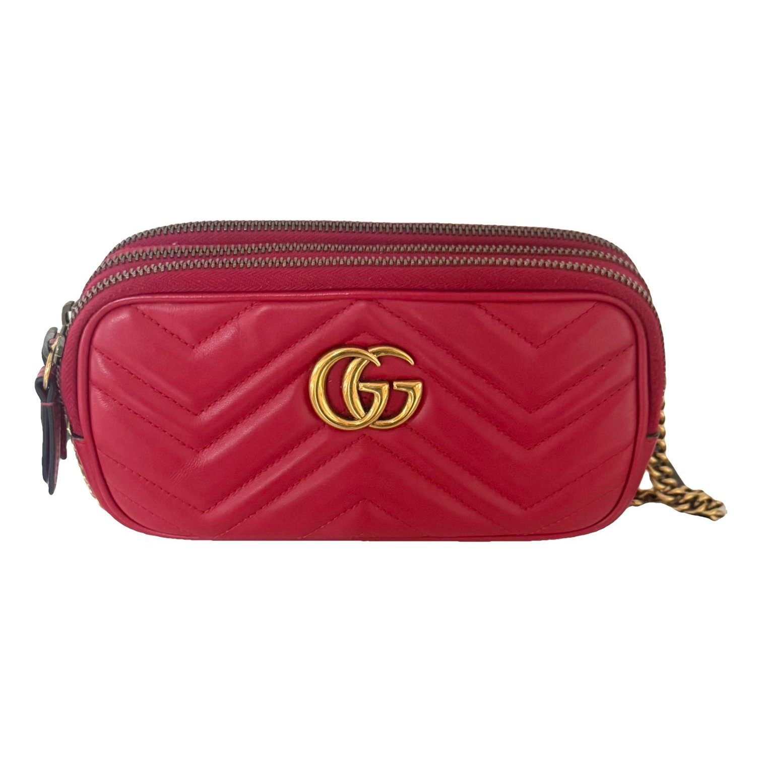 GG Marmont Triple zip leather crossbody bag