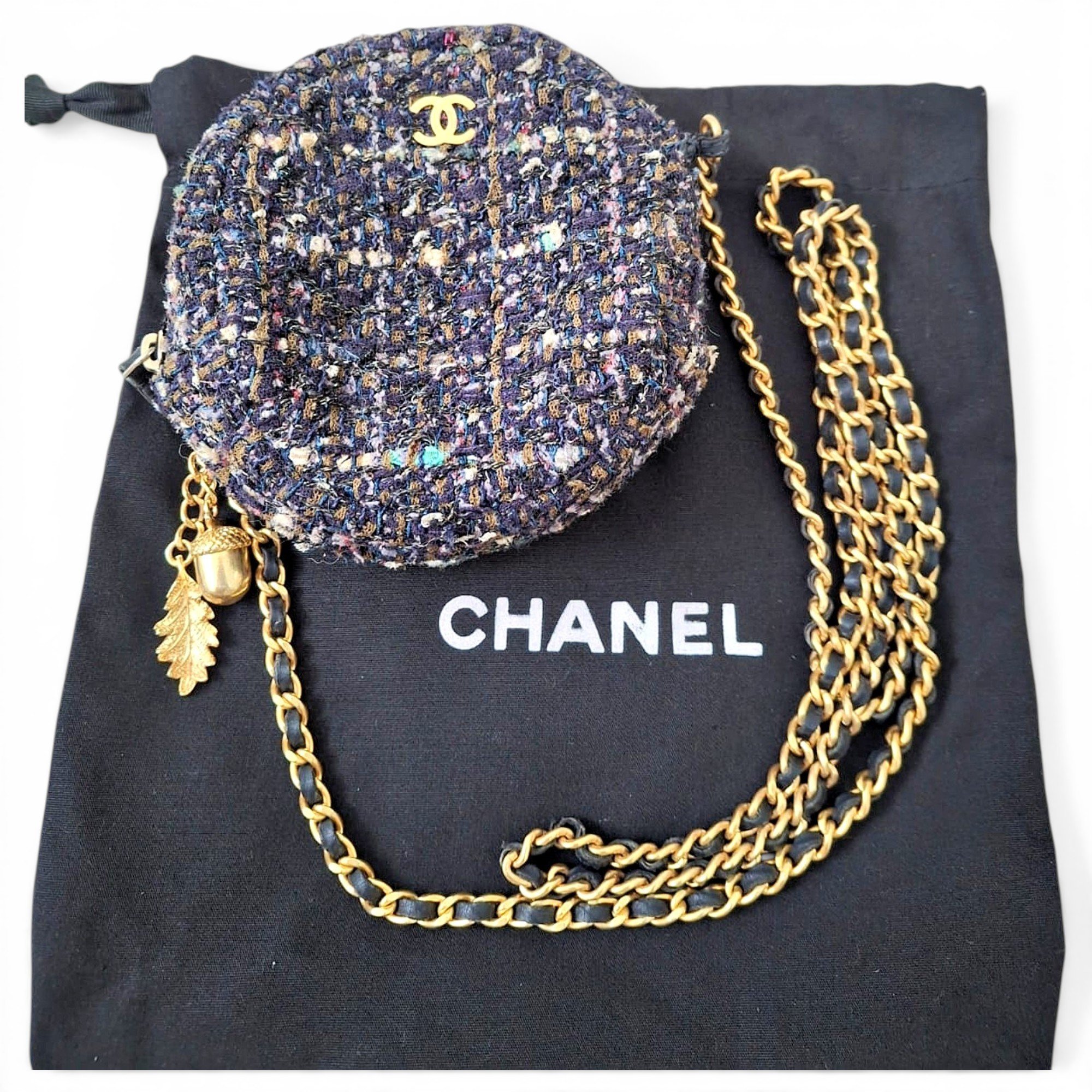 All About Chains tweed mini bag