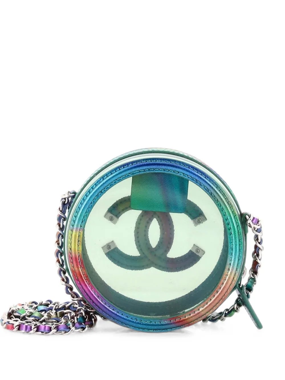 Filigree Round Clutch with Chain PVC with Lambskin Mini crossbody bag