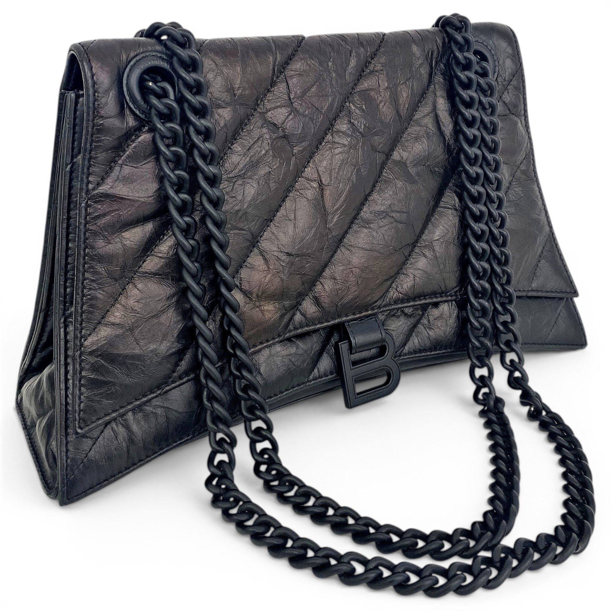 Crush leather handbag