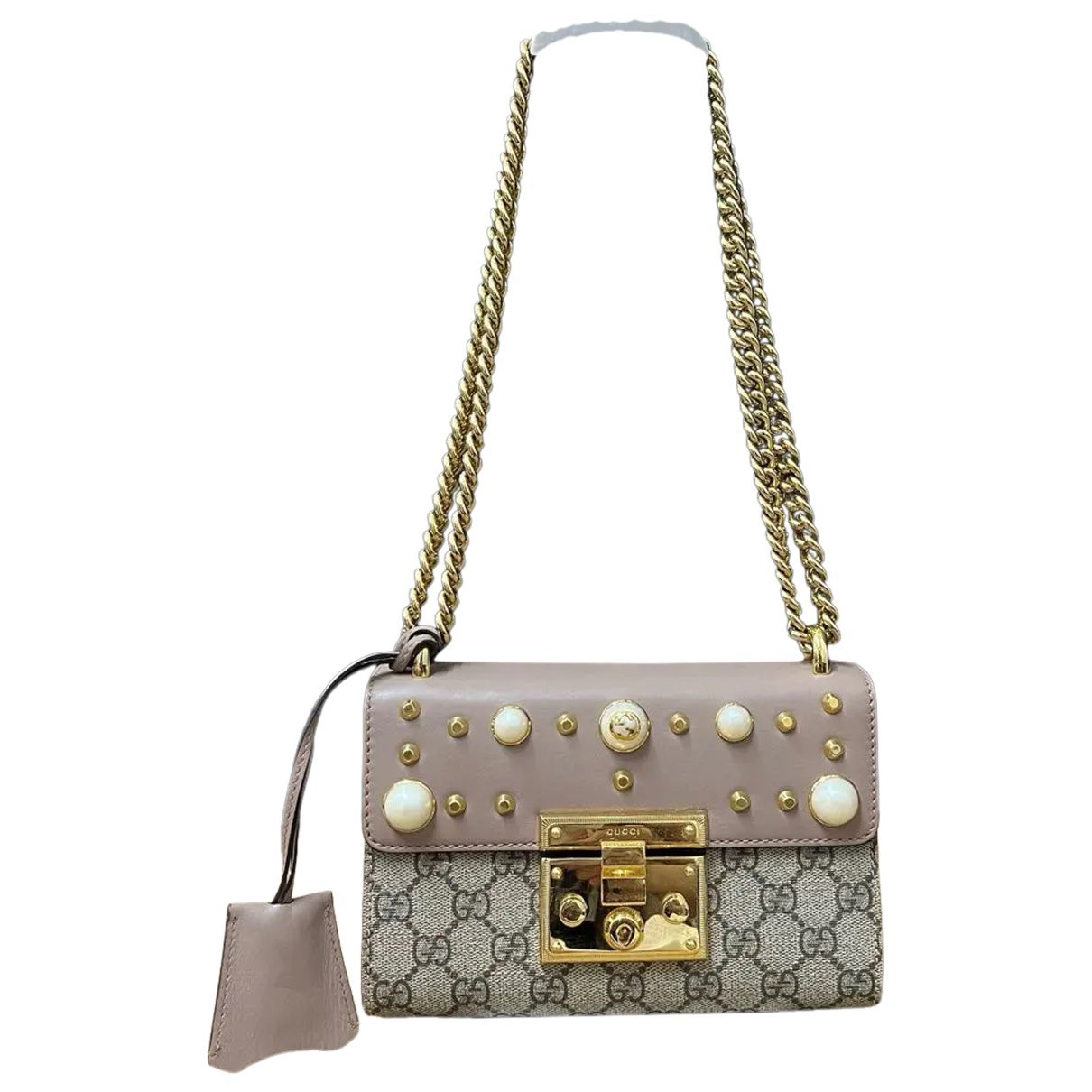 Padlock leather handbag