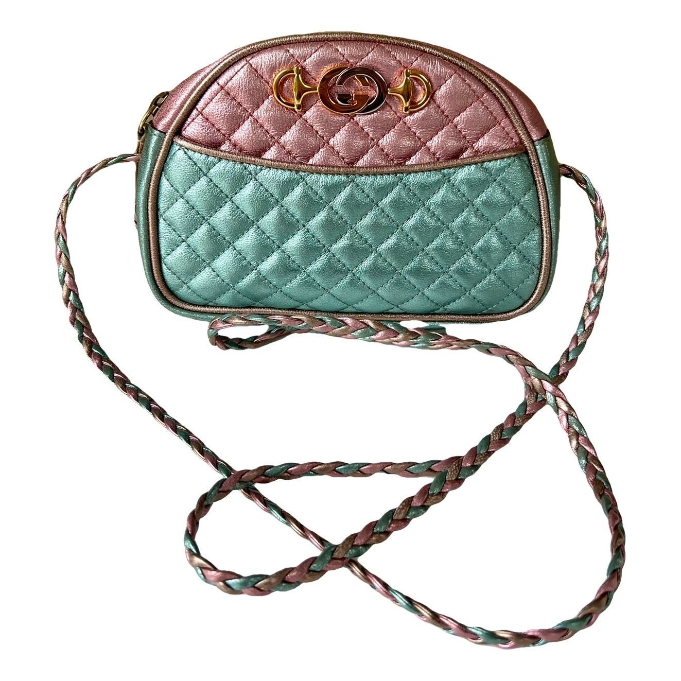 Laminated leather crossbody bag