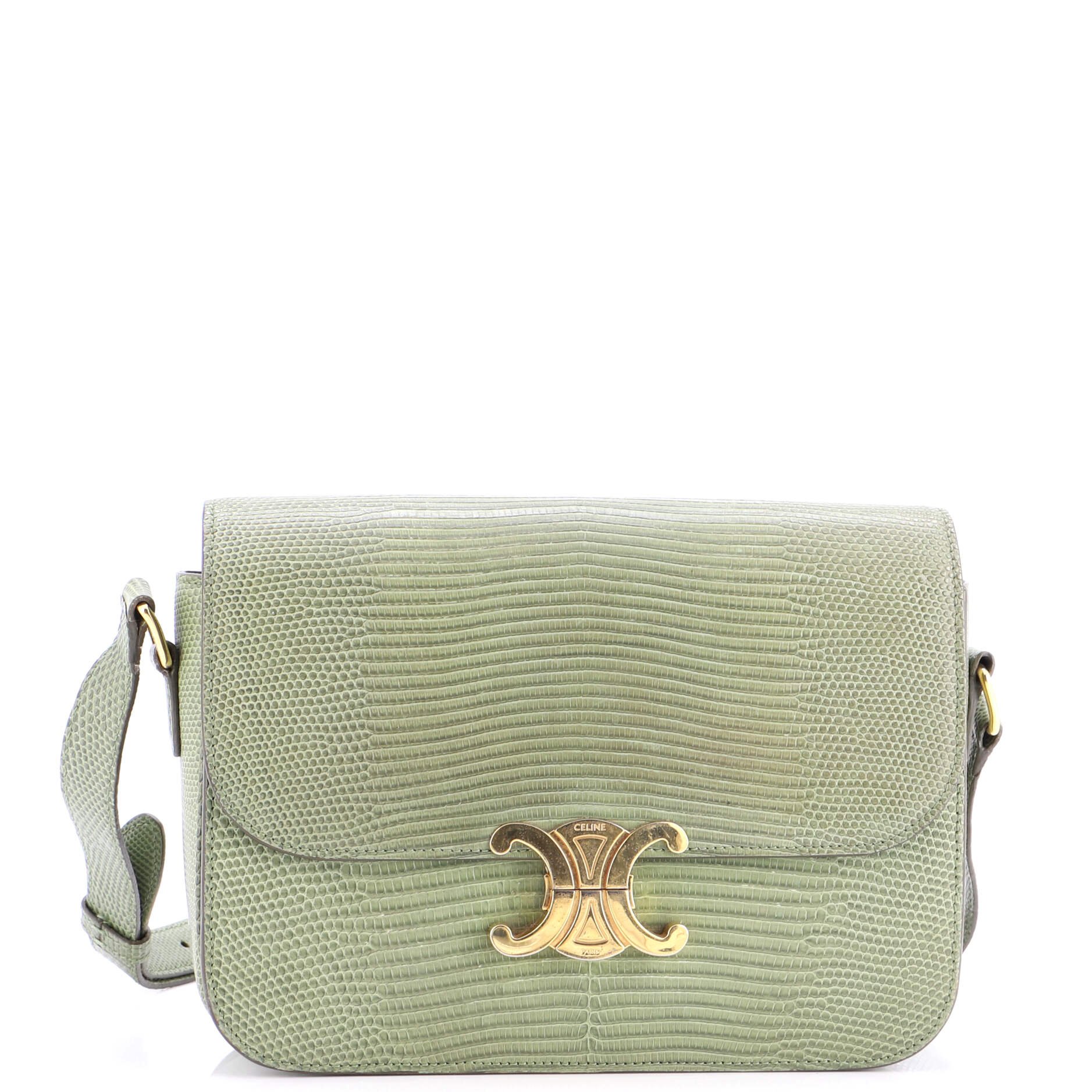 Triomphe Shoulder Bag Lizard Medium