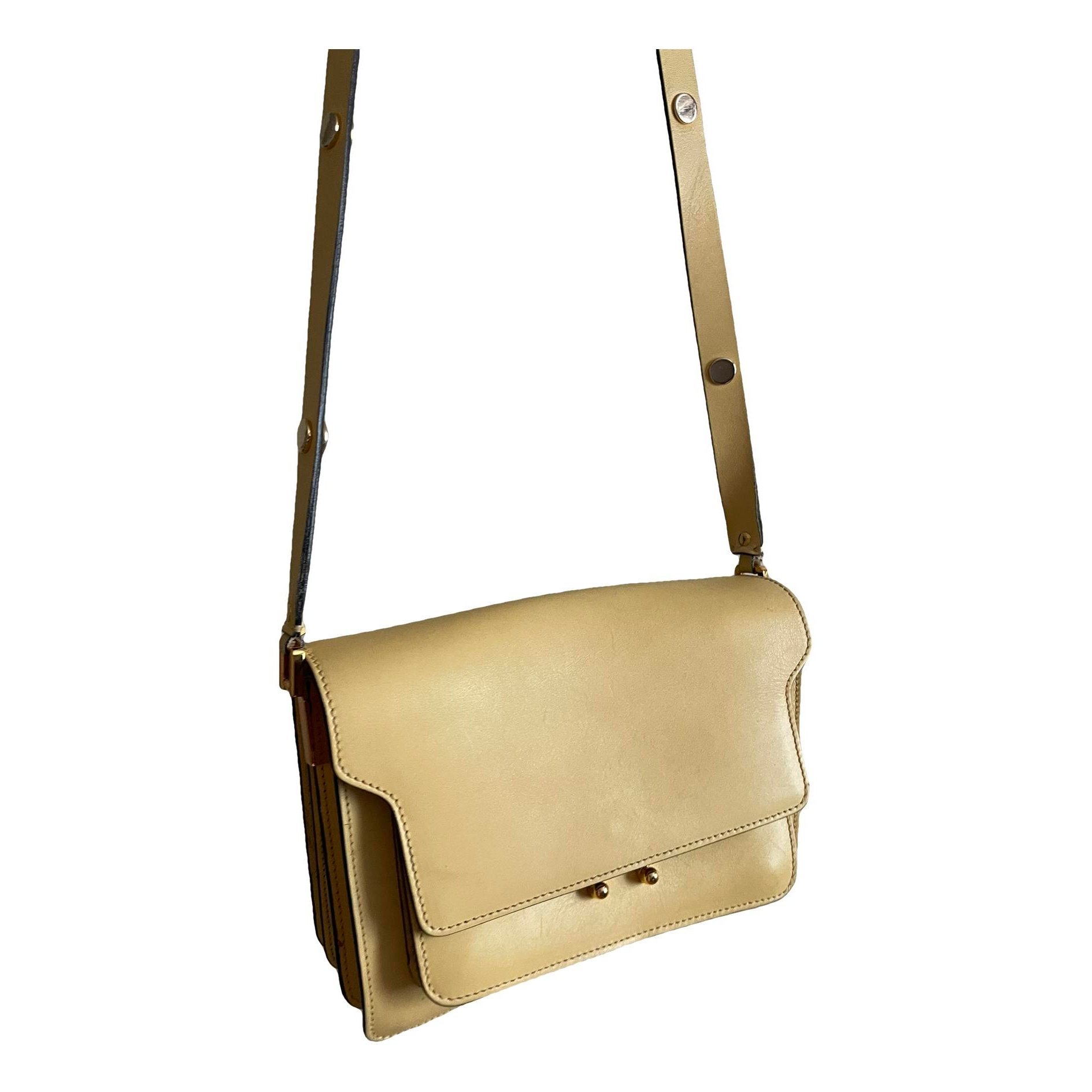 Trunk leather crossbody bag