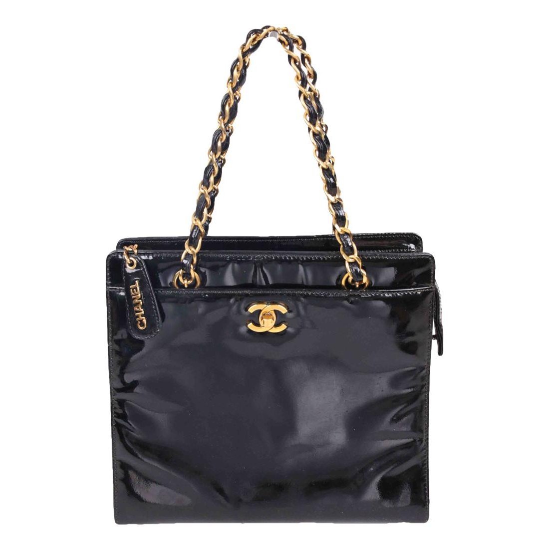 Patent leather handbag