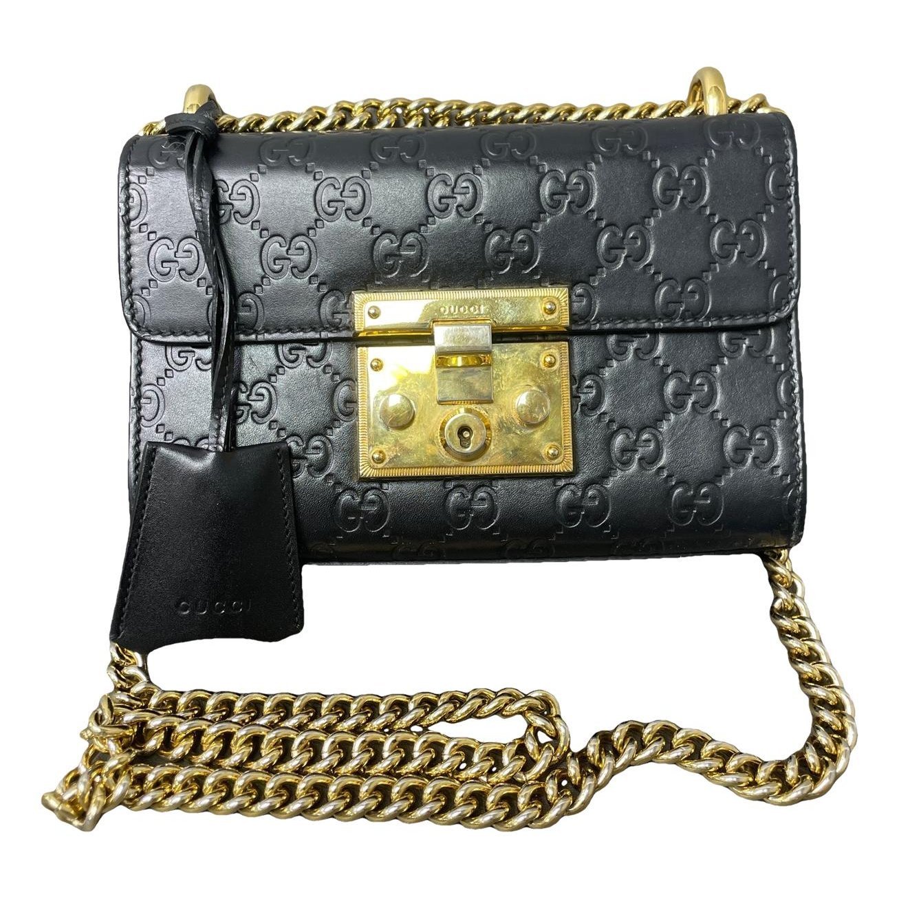Padlock leather handbag