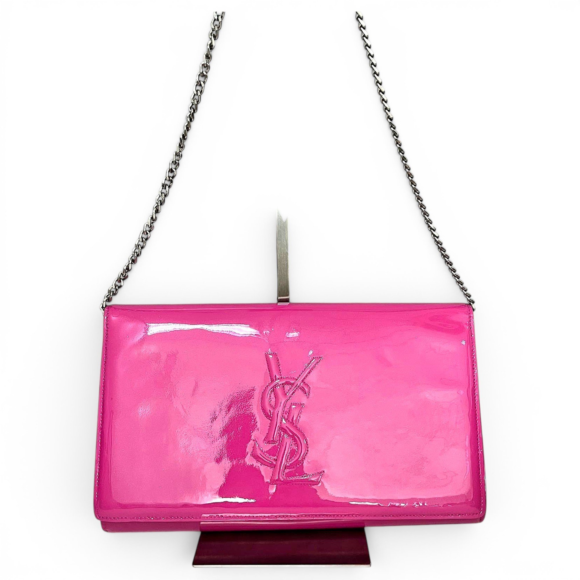 Patent leather clutch bag