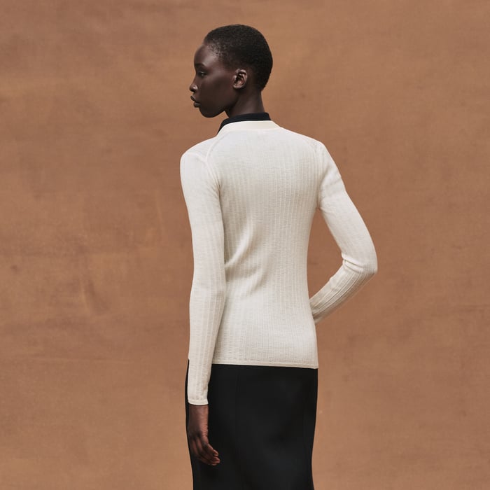 Blanc Naturel Long-sleeve Cardigan