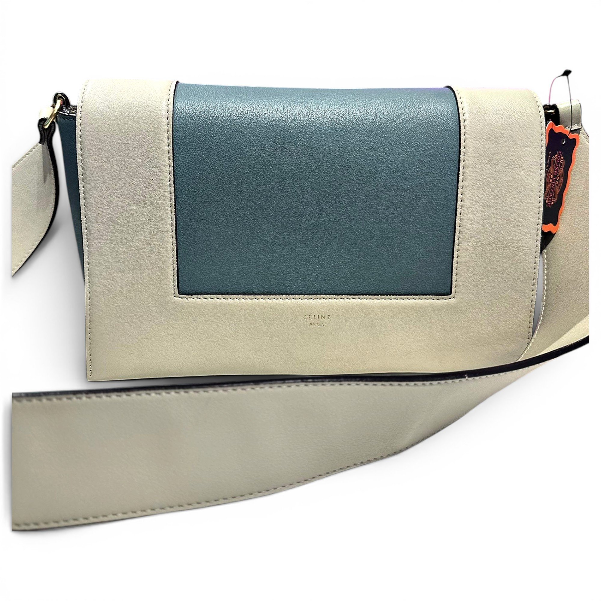Frame leather handbag